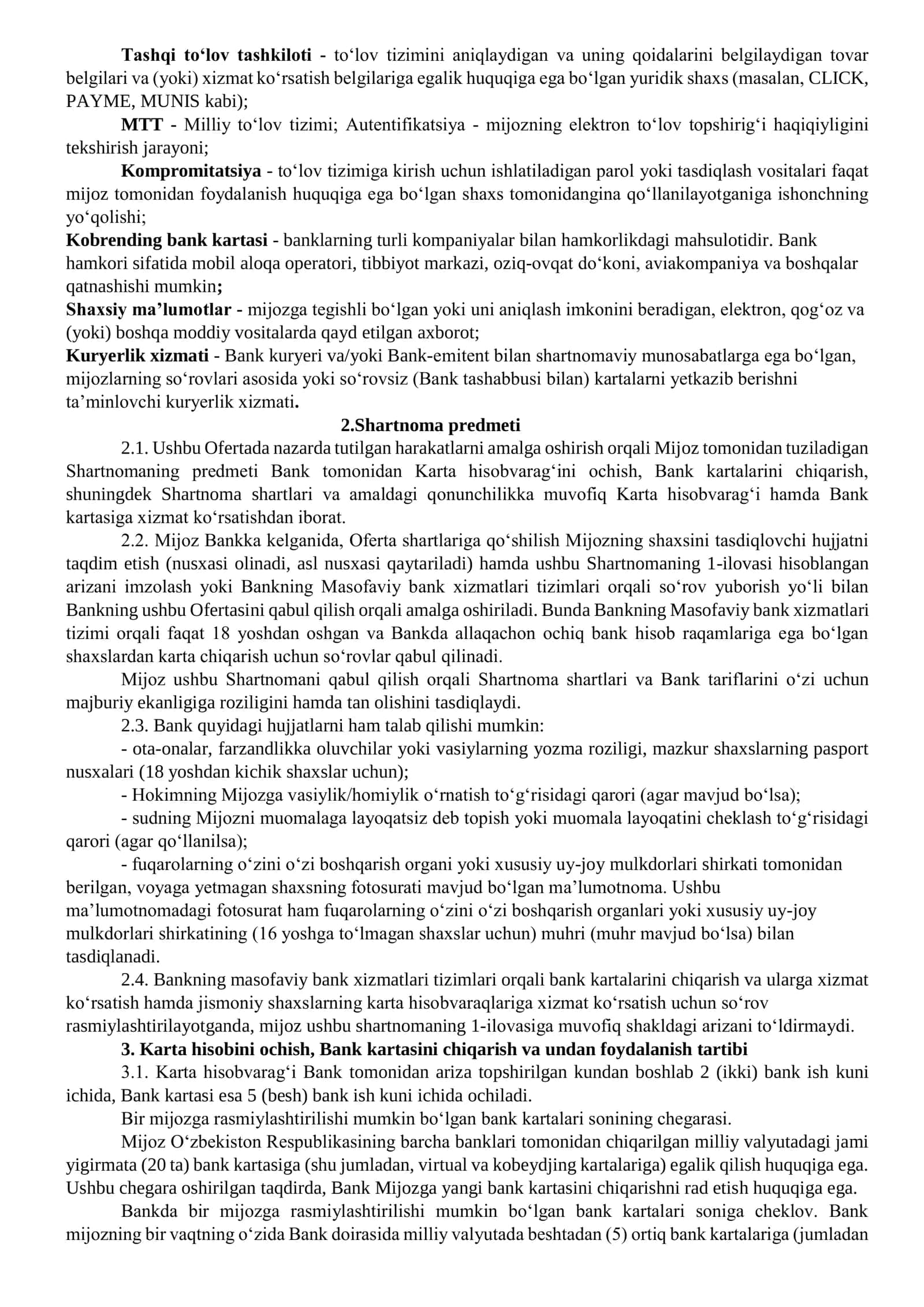 O‘zbekiston Respublikasi Milliy Valyutasidagi Kartalar Ochish 3