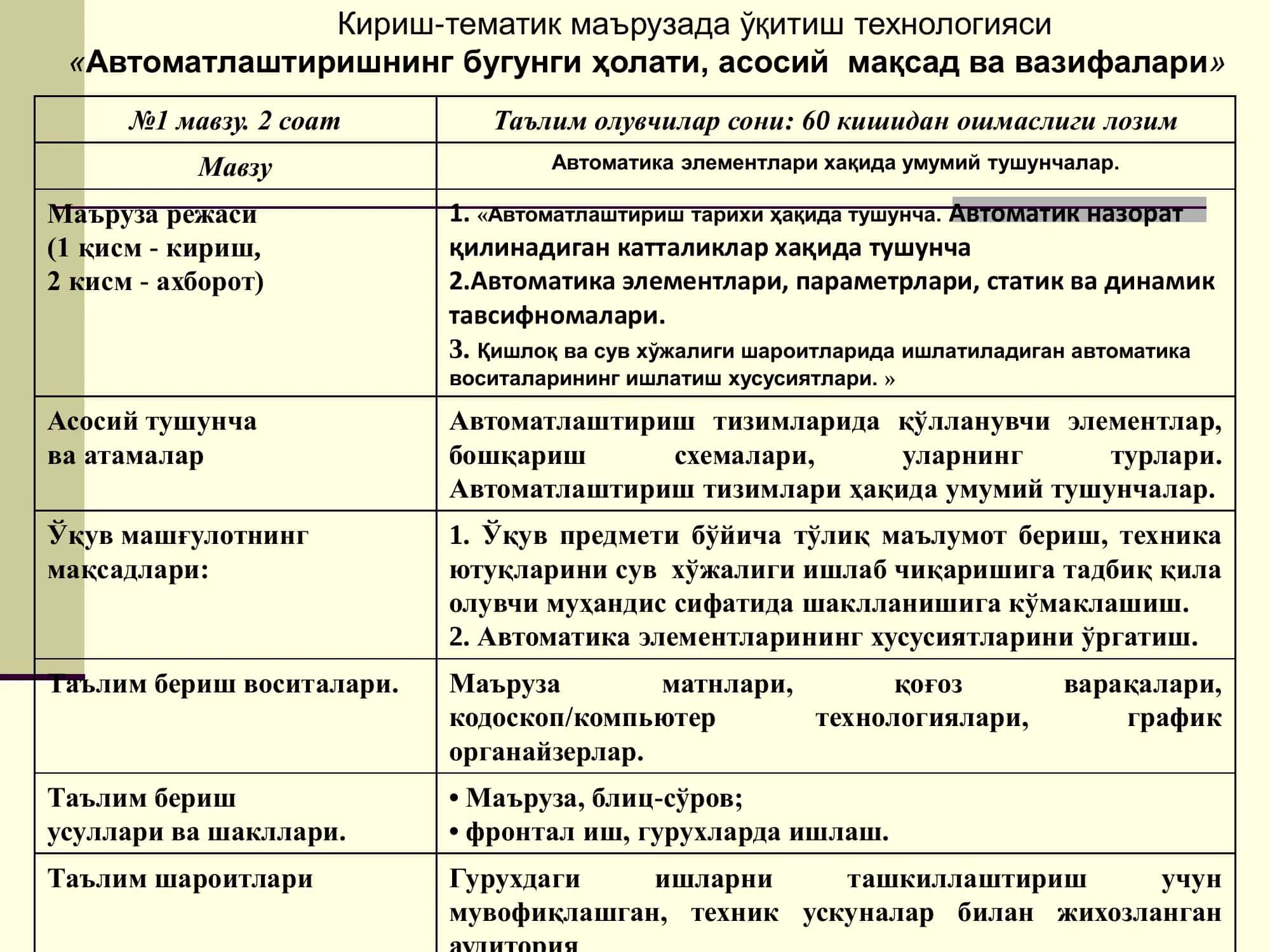 Автоматика асослари. 3