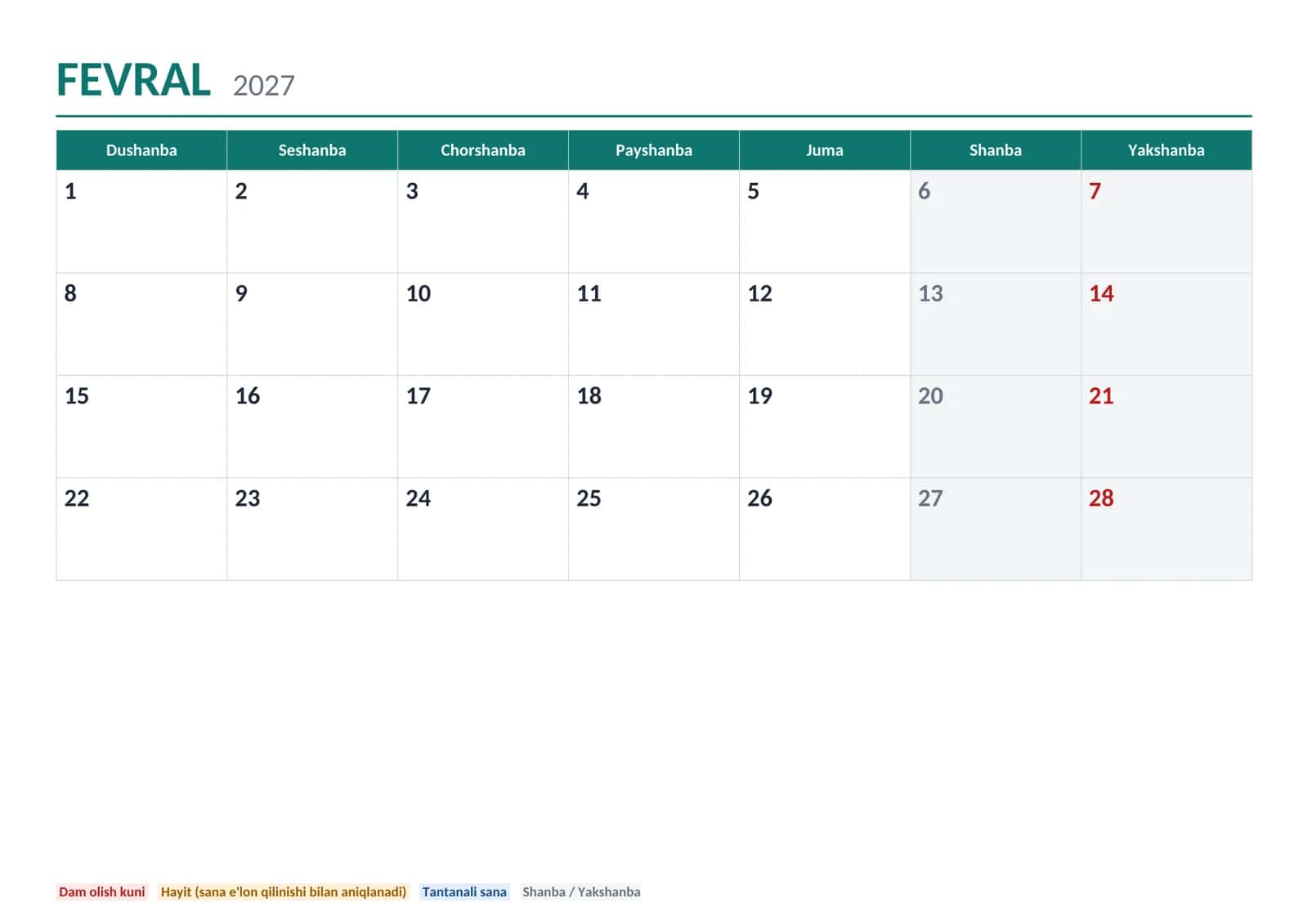 YILLIK KALENDAR 3