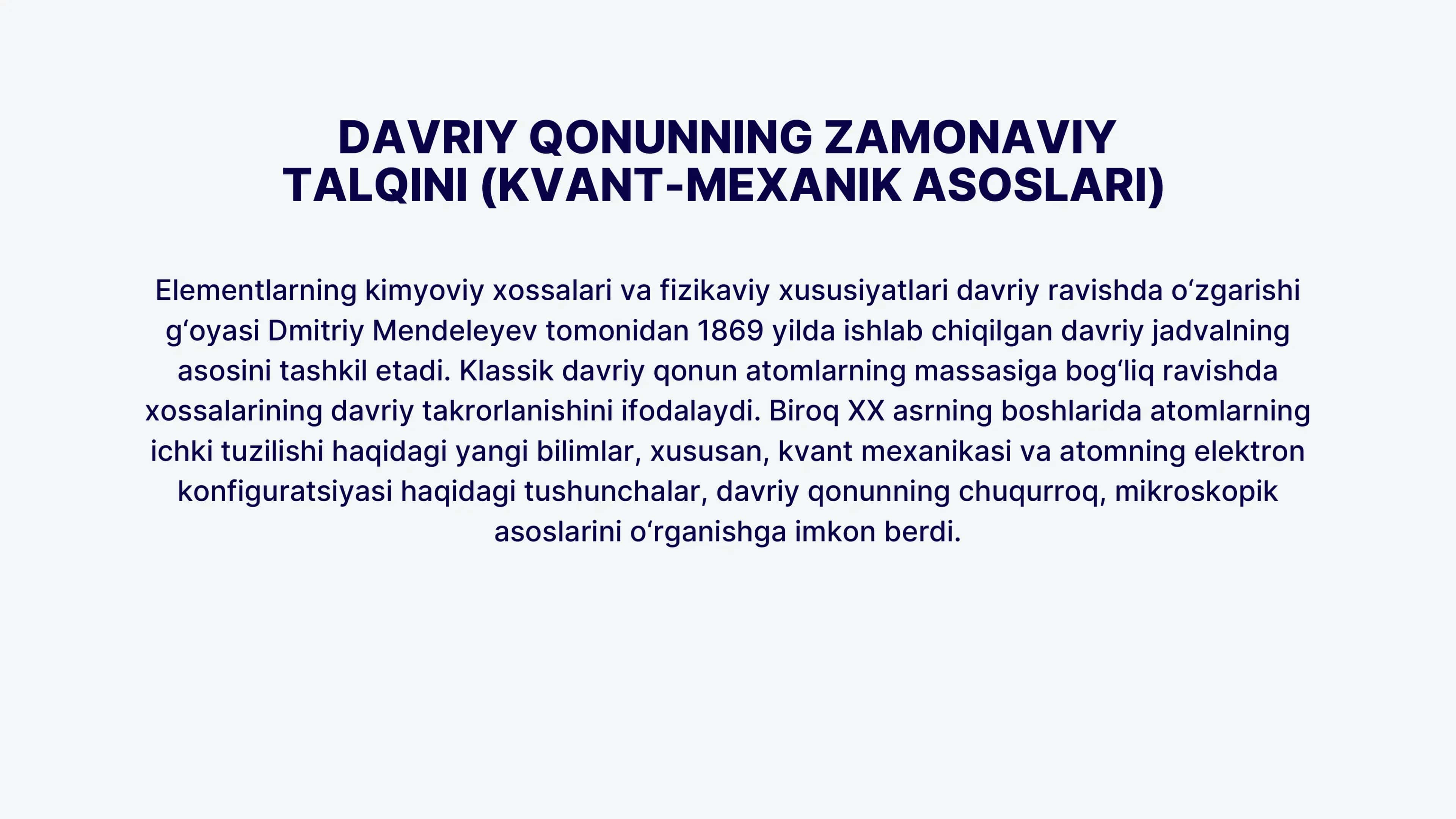 Davriy qonunning zamonaviy talqini 3