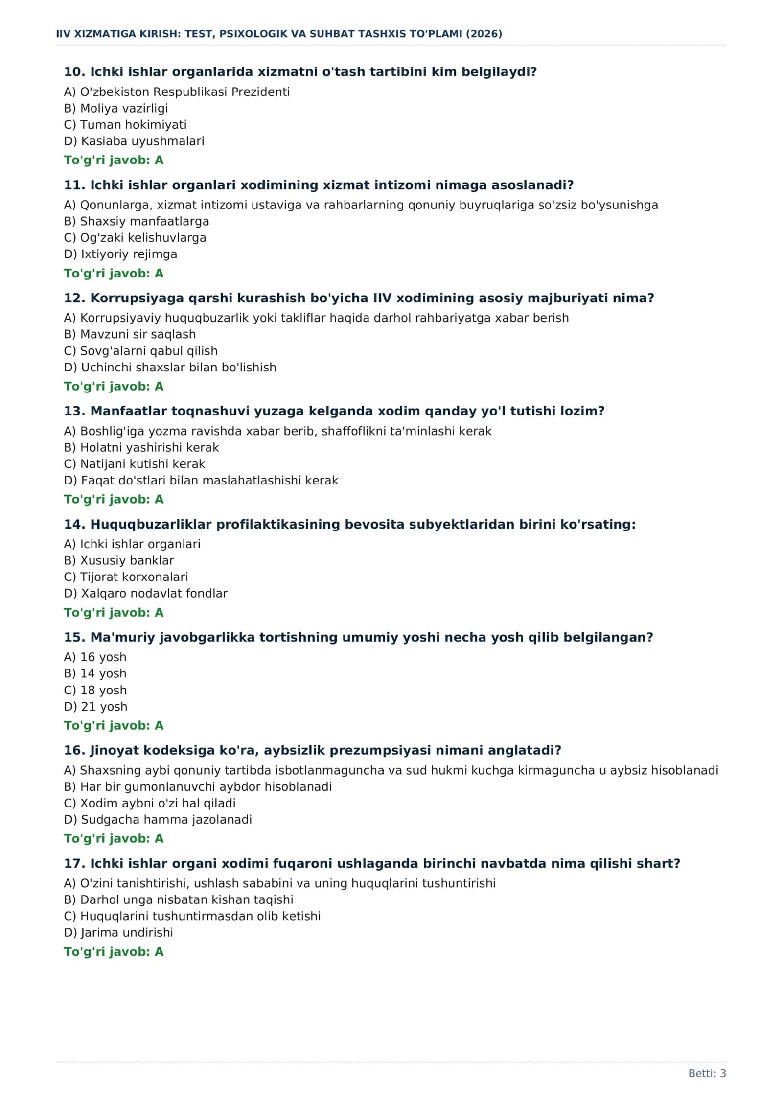 IIV 2026 — 1800+ test, psixologik va suhbat savollari 3