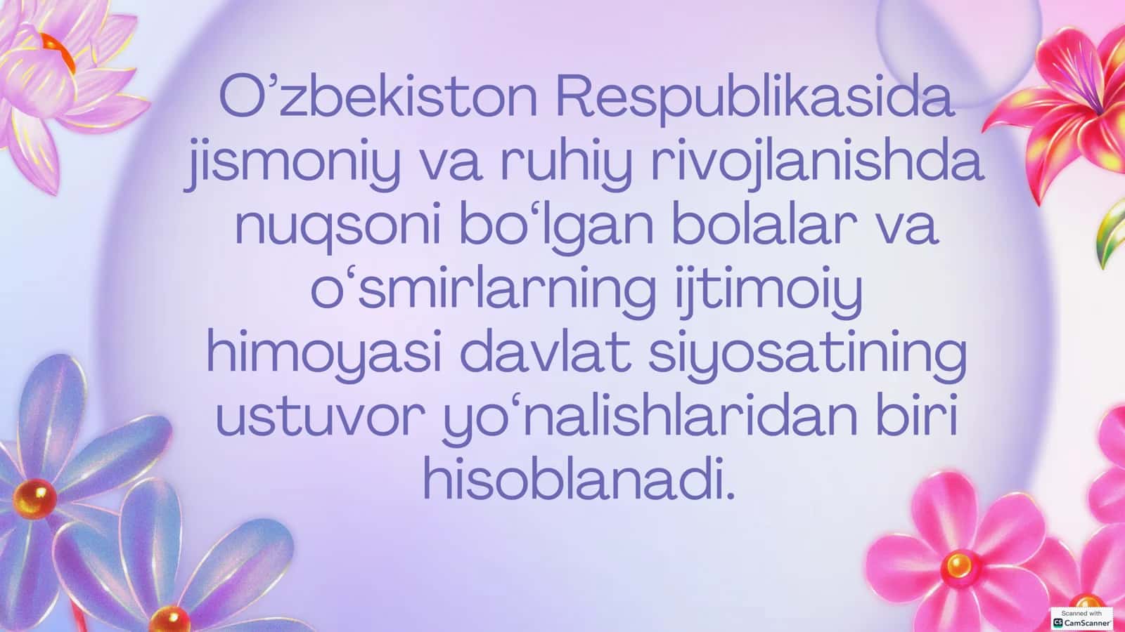 O‘ZBEKISTON RESPUBLIKASIDA JISMONIY VA RUHIY RIVOJLANISHDA NUQSONI BO‘LGAN BOLALAR VA O‘SMIRLARNING IJTIMOIY HIMO 3