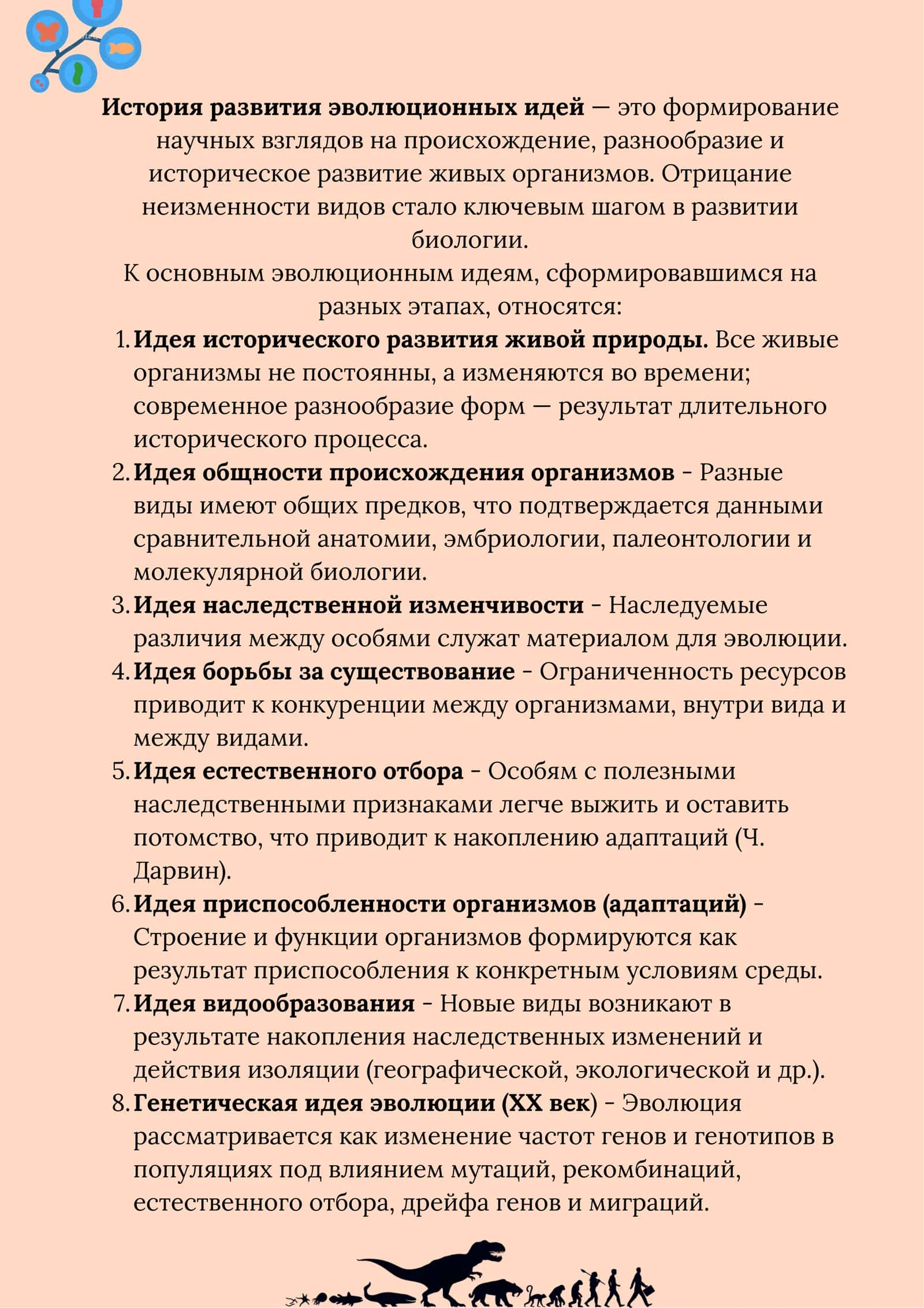Задания по теме: "История развития эволюционных идей" 3