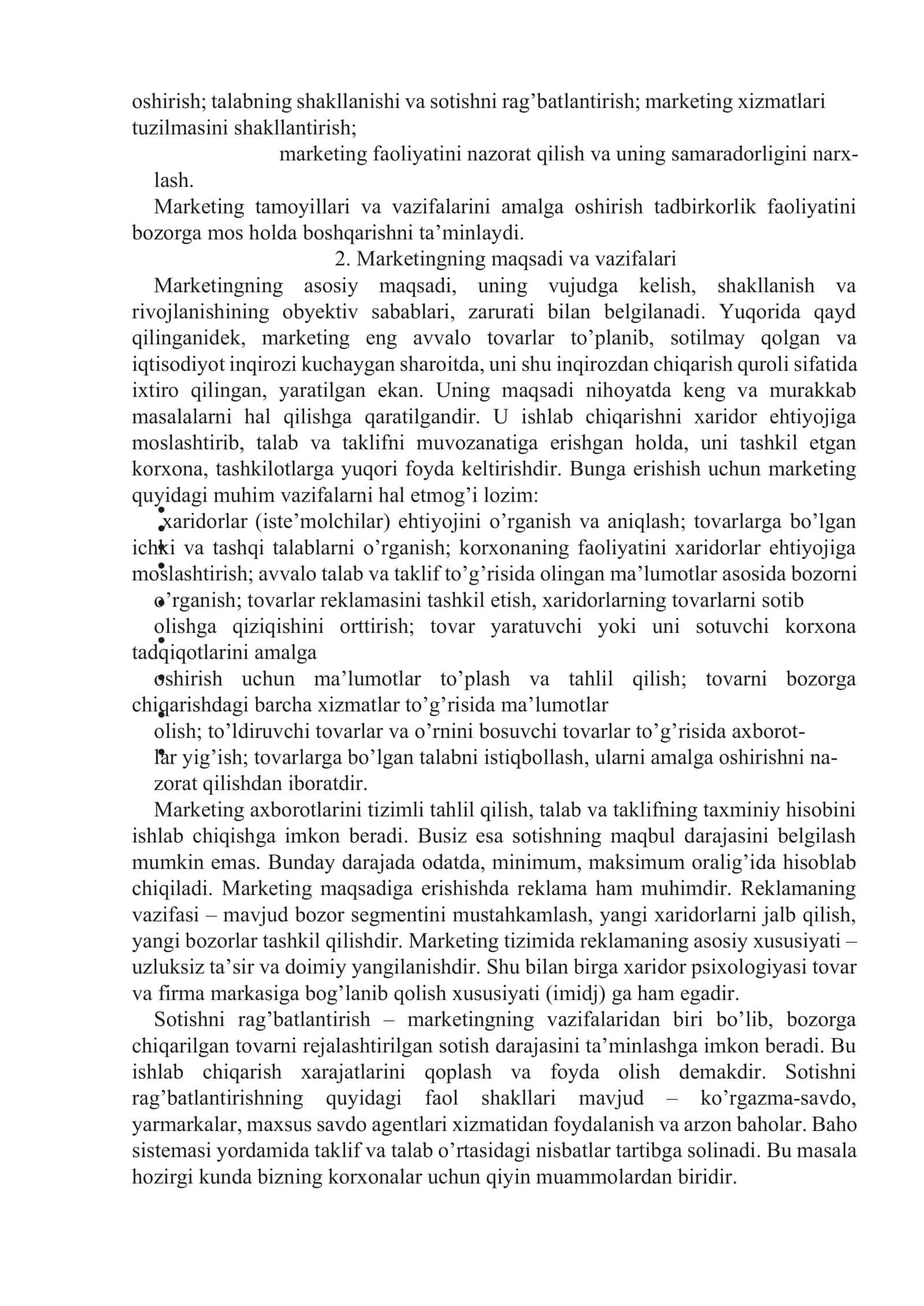Marketingning tamoyillari, vazifalari va turlari 3