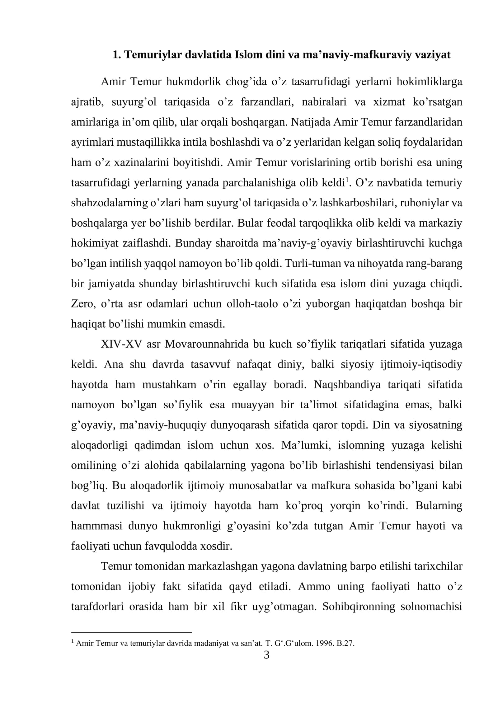 Temuriylar davrida dinga munosabat 3