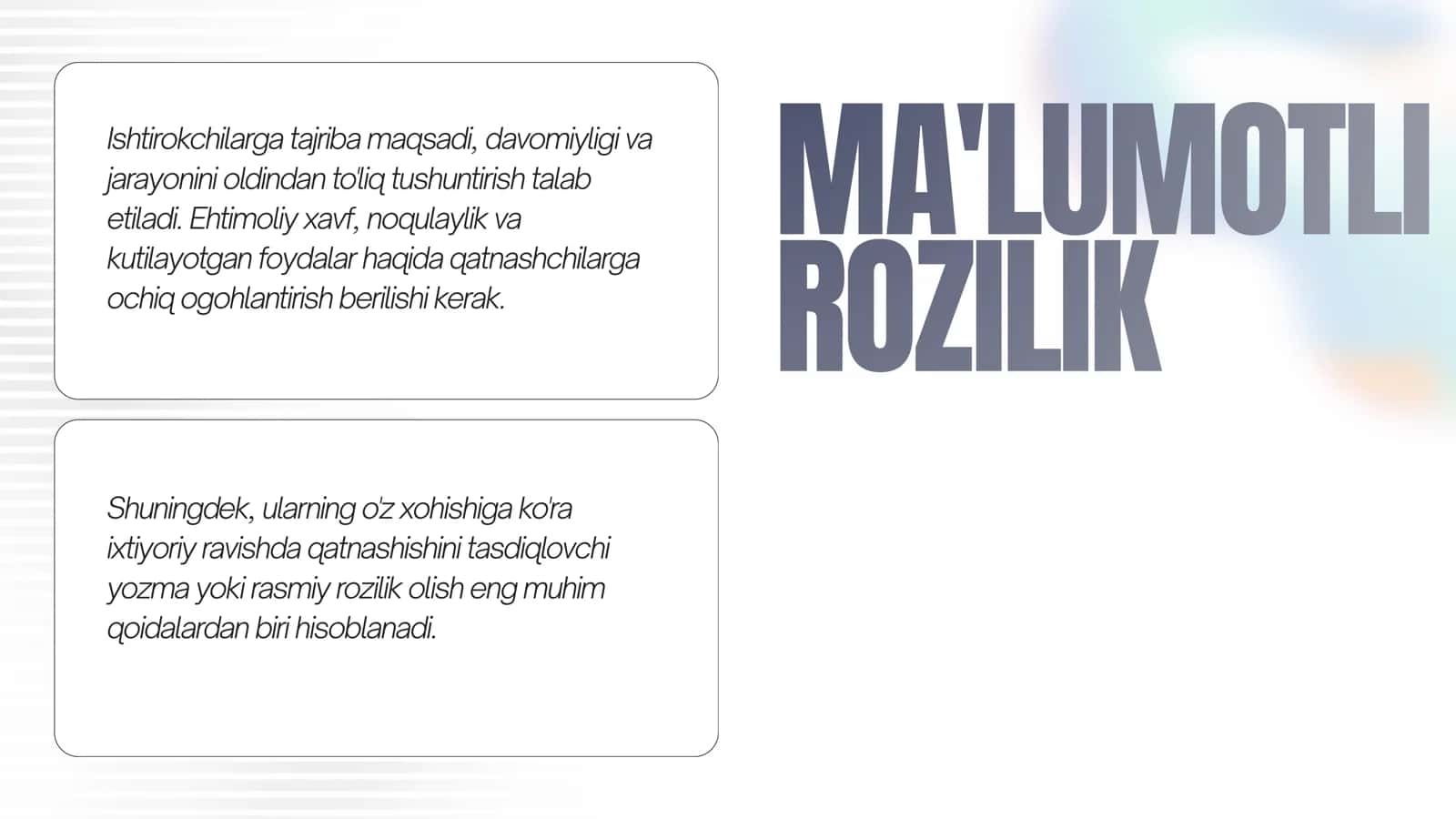 EKSPERIMENTAL PSIXOLOGIK TEKSHIRISHLARDAGI UMUMIY ETIKAVIY TAMOYILLAR 3