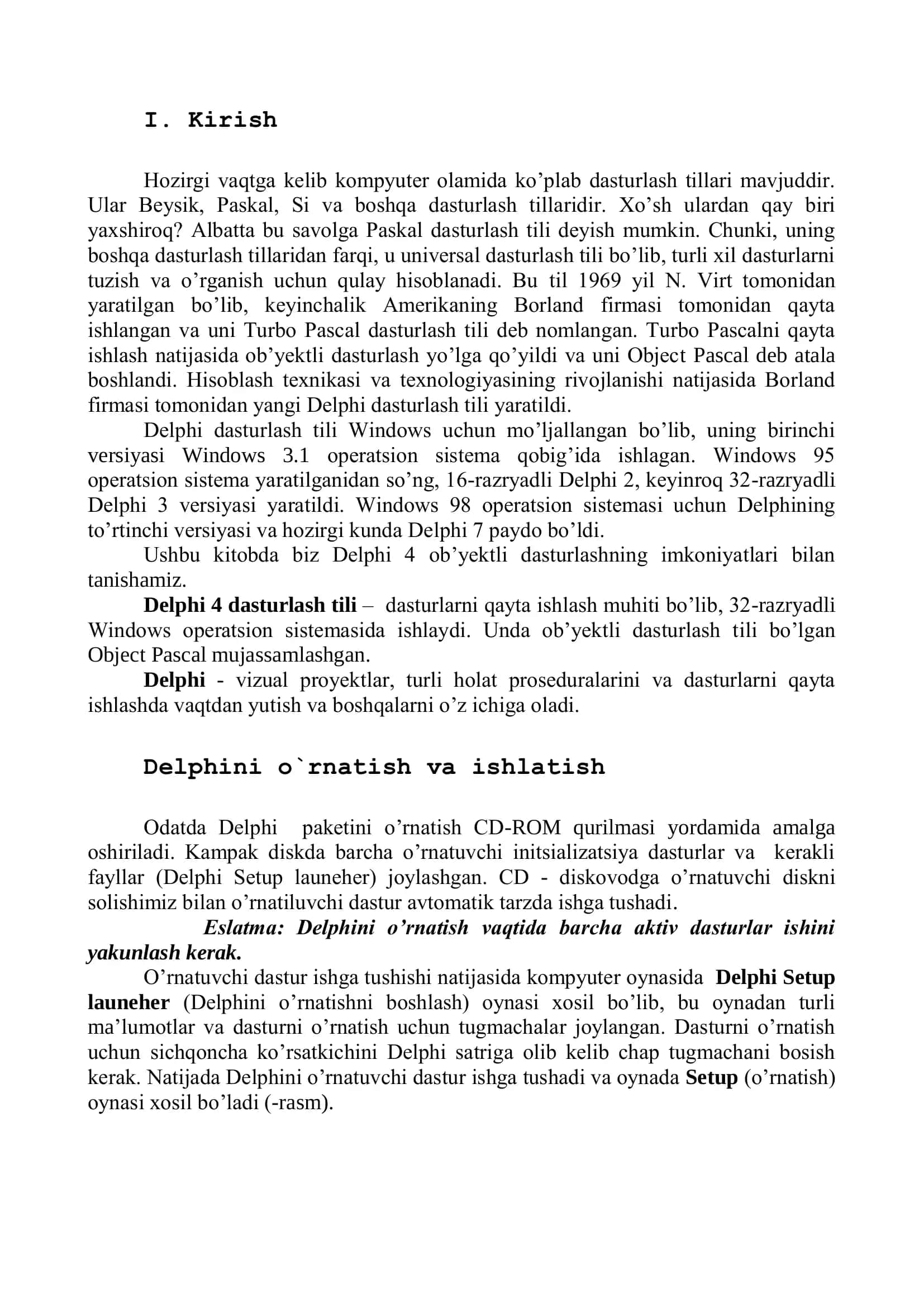 Vizual dasturlash tillari 3