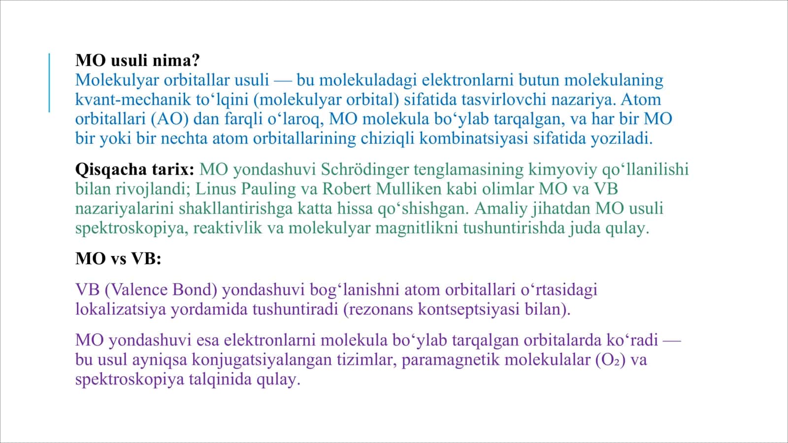 Molekulyar orbitallar usuli 3