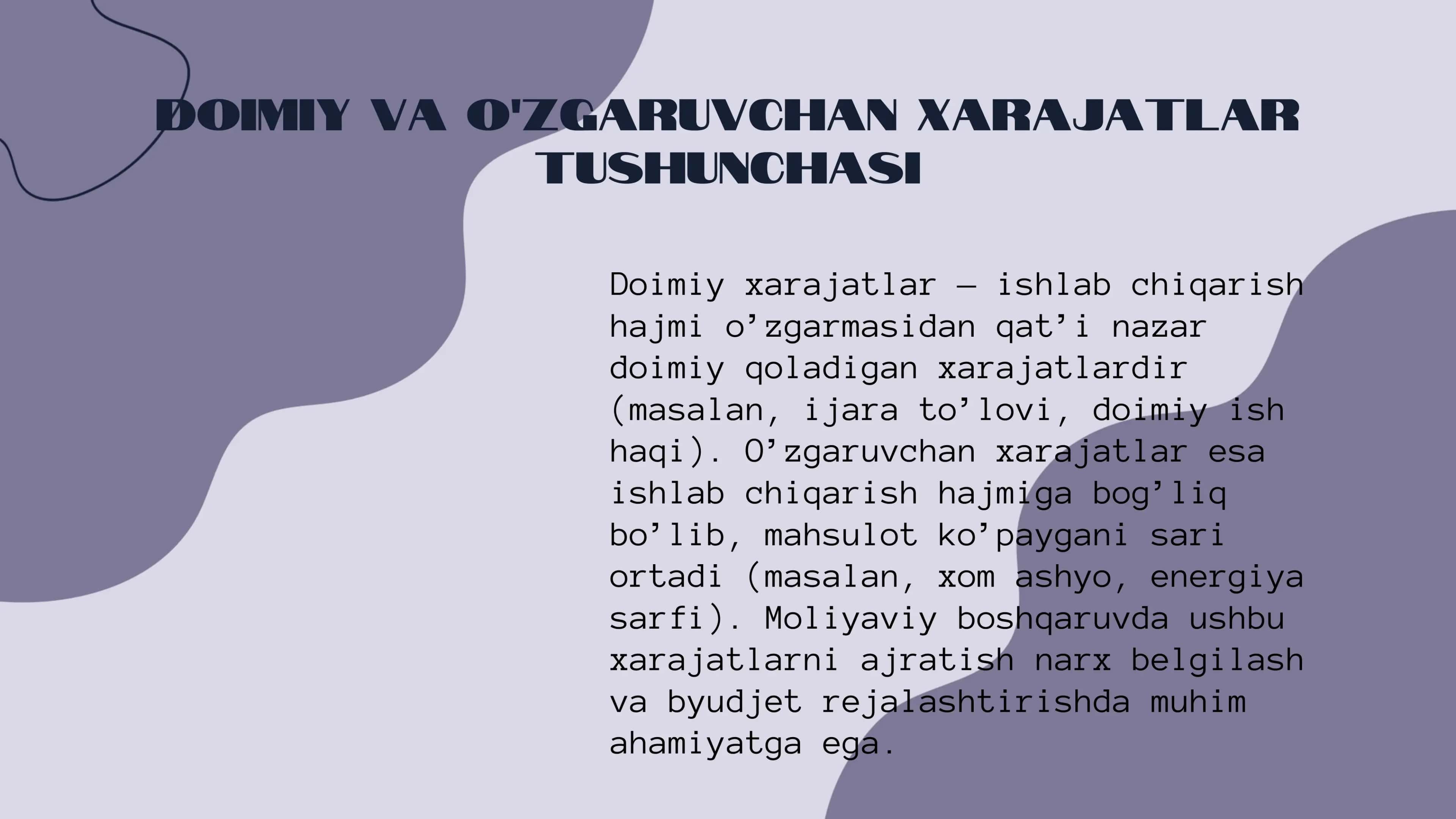 Doimiy va O'zgaruvchan Xarajatlarni Tushunish va Ta'rifi 3