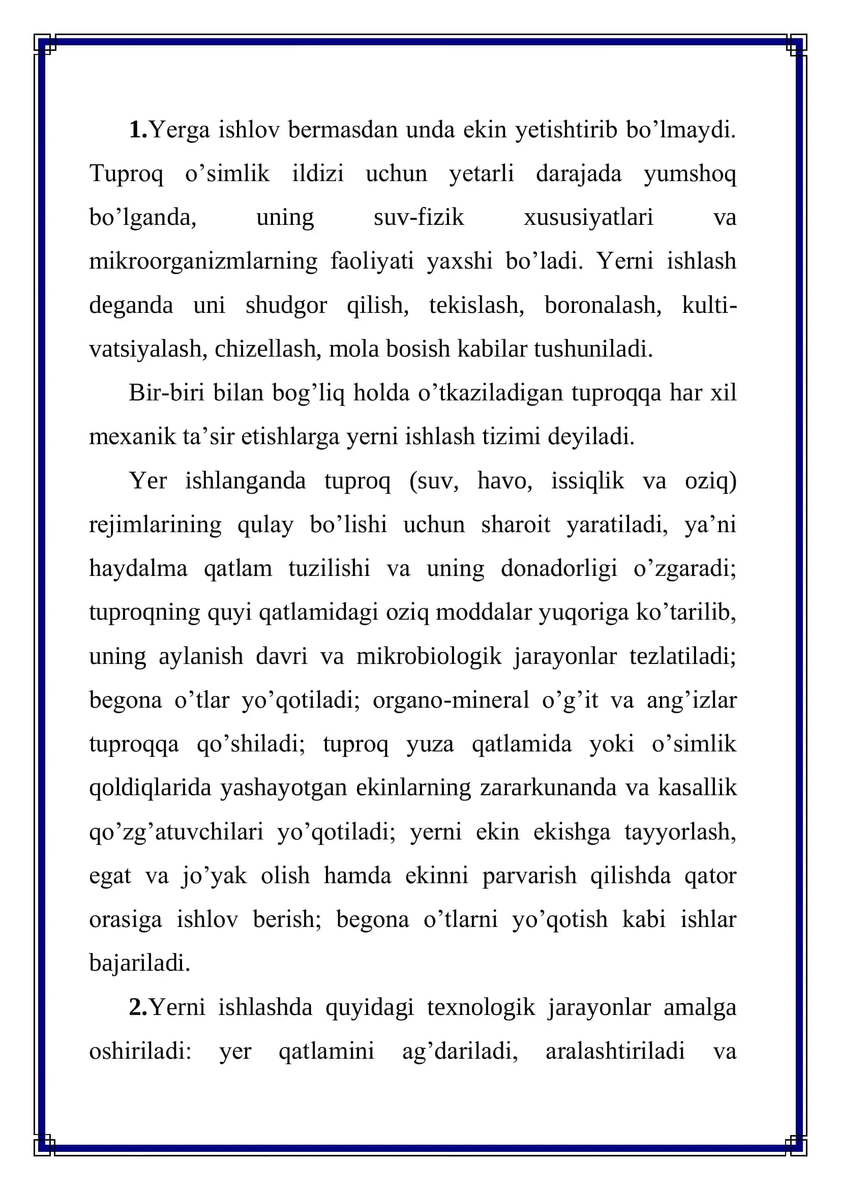 Yer xaydash usullari. Tuproqni ishlash sonini minimallashtirish 3