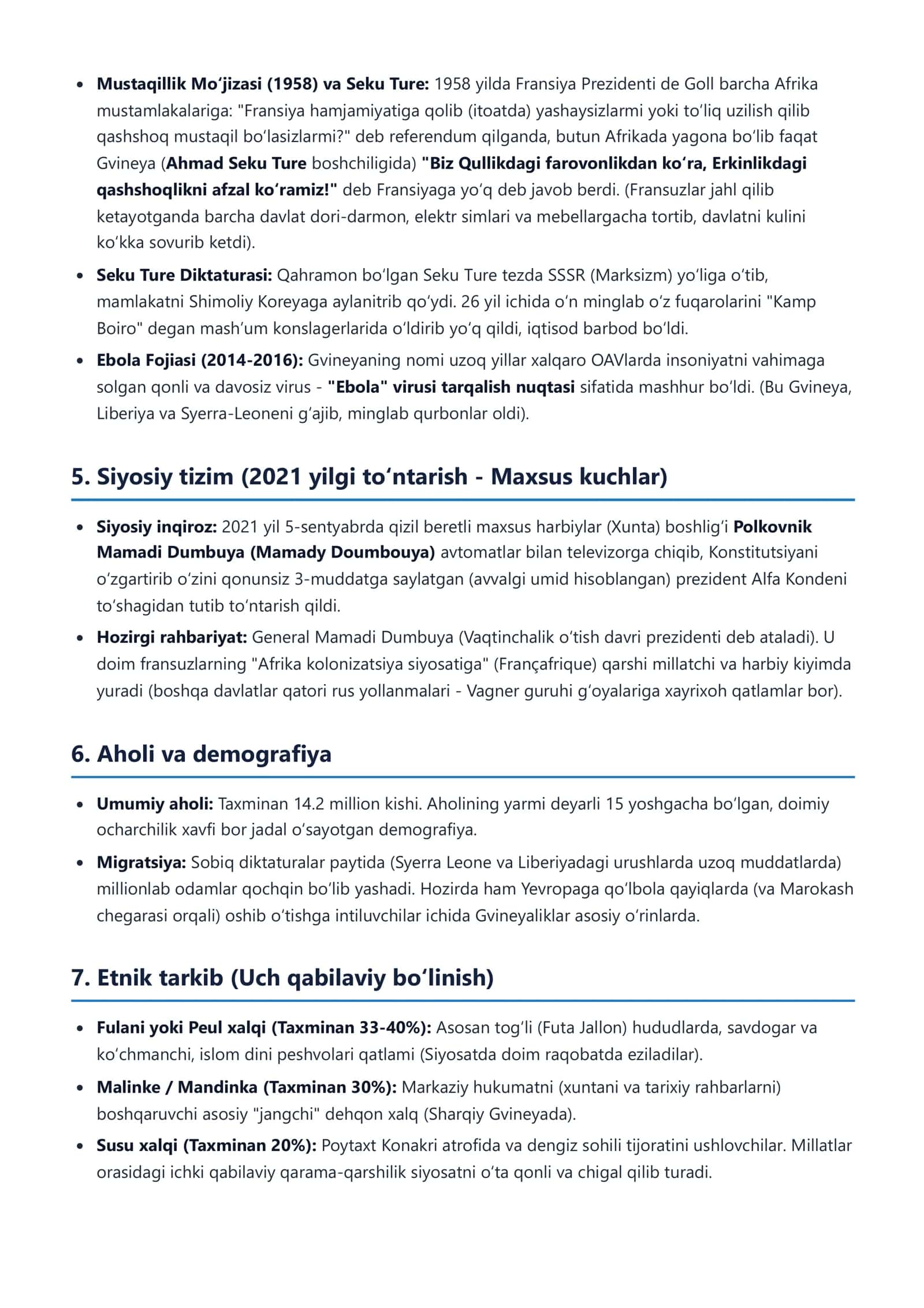 Gvineya Respublikasi Mamlakat Ensiklopediyasi 3