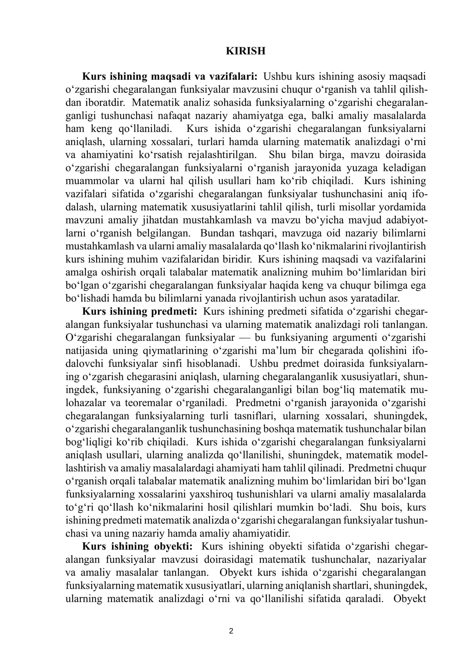 MATEMATIZ ANALIZ FANIDAN FANIDAN TAYYORLAGAN KURS ISHI 3