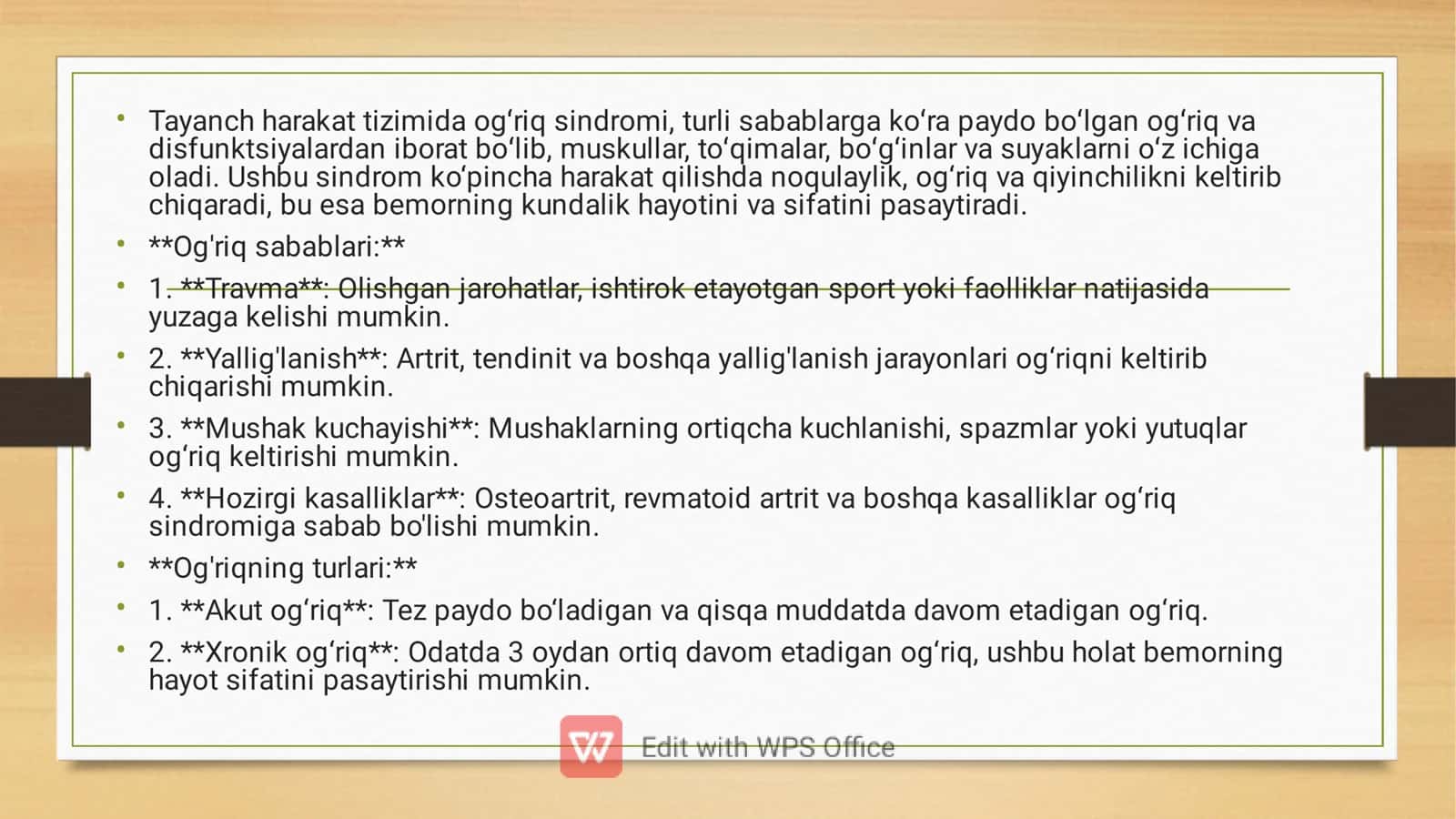 Tayanch harakat tizimida ogʻriq sindromi 3