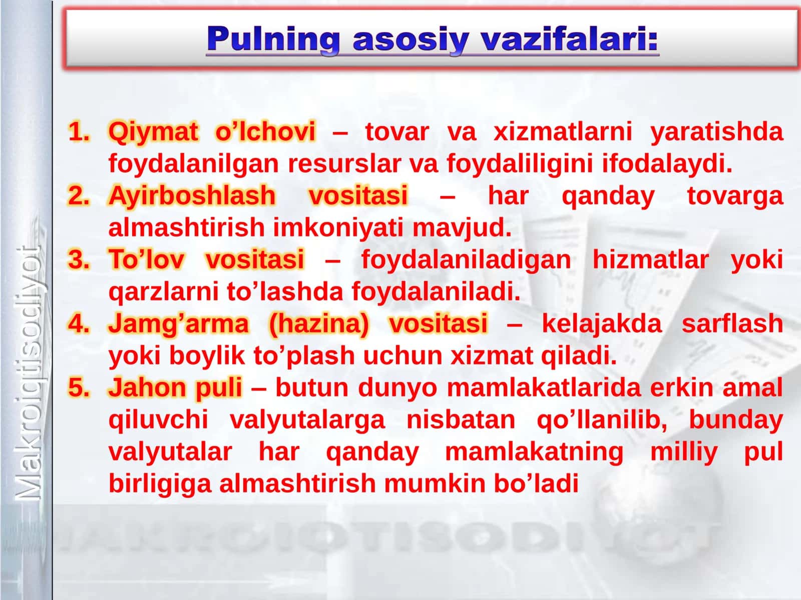 Pul bozoridagi makroiqtisodiy muvozanat 3