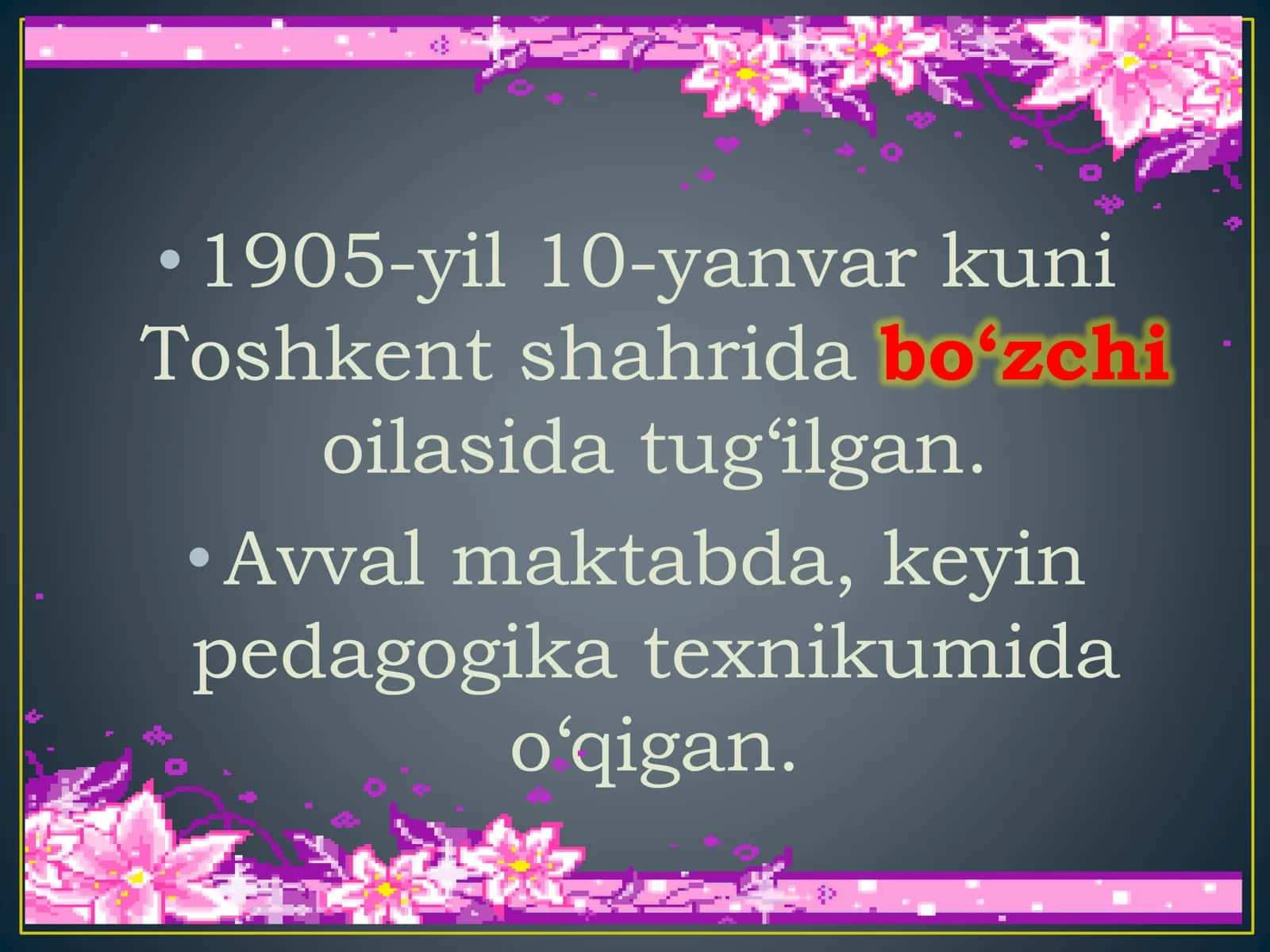 Oybekning hayoti va ijodi 3