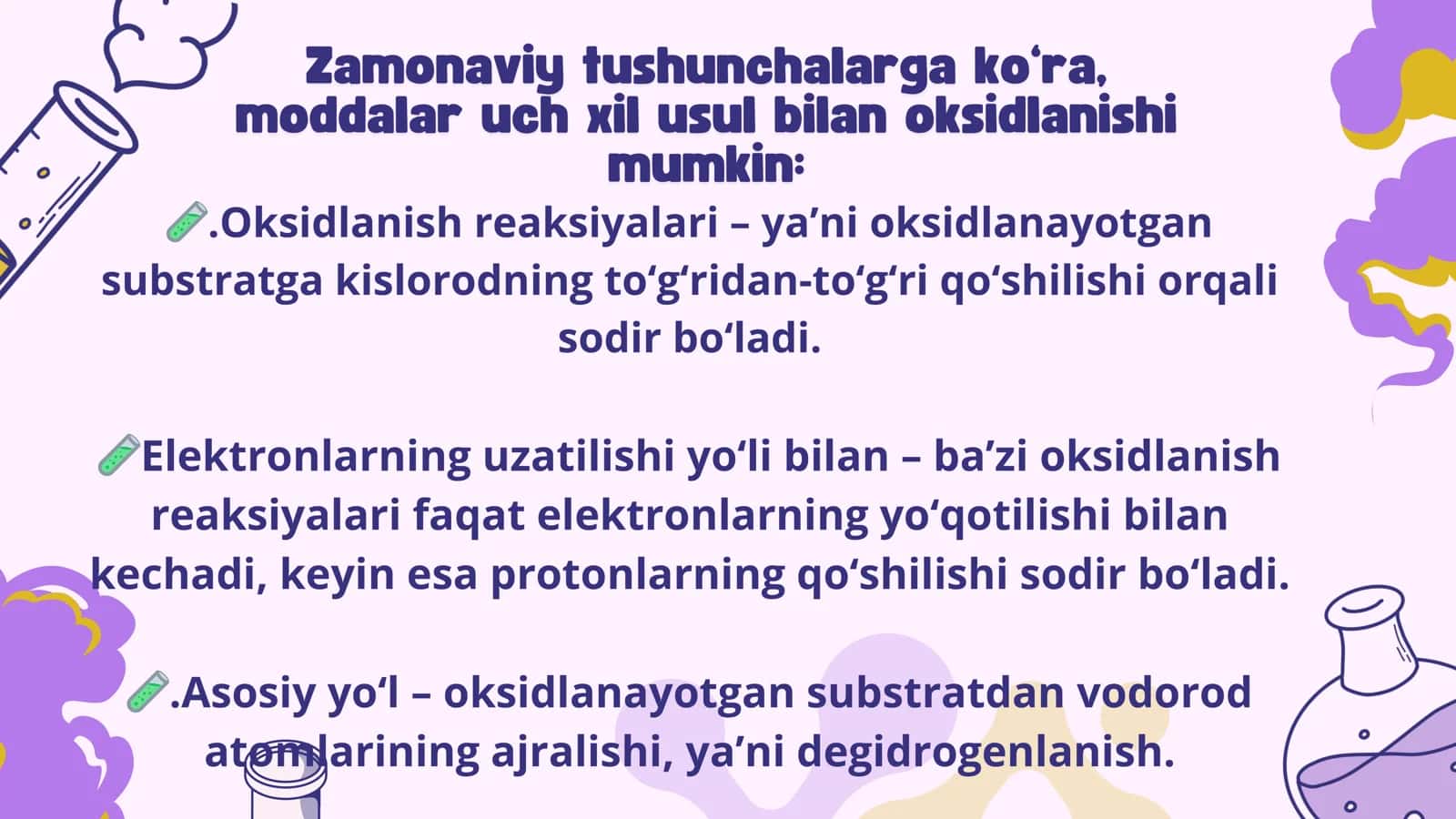 Biologik oksidlanish reaksiyalar turi 3