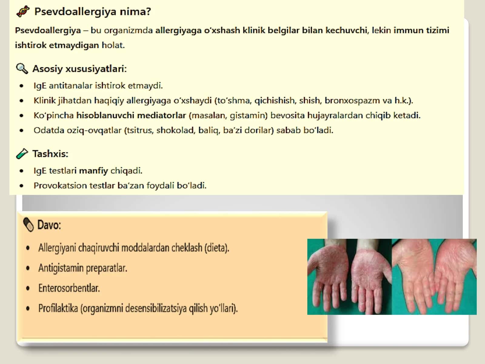 Psevdoallergiya va Atipik Kasalliklar 3