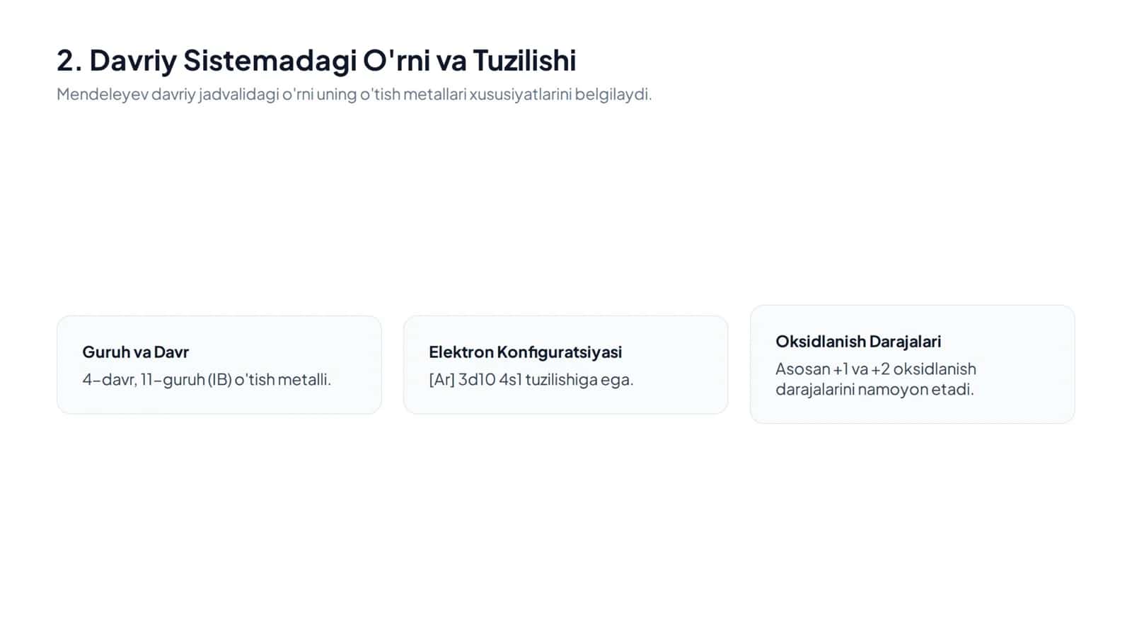 Mis elementi haqida taqdimot 3
