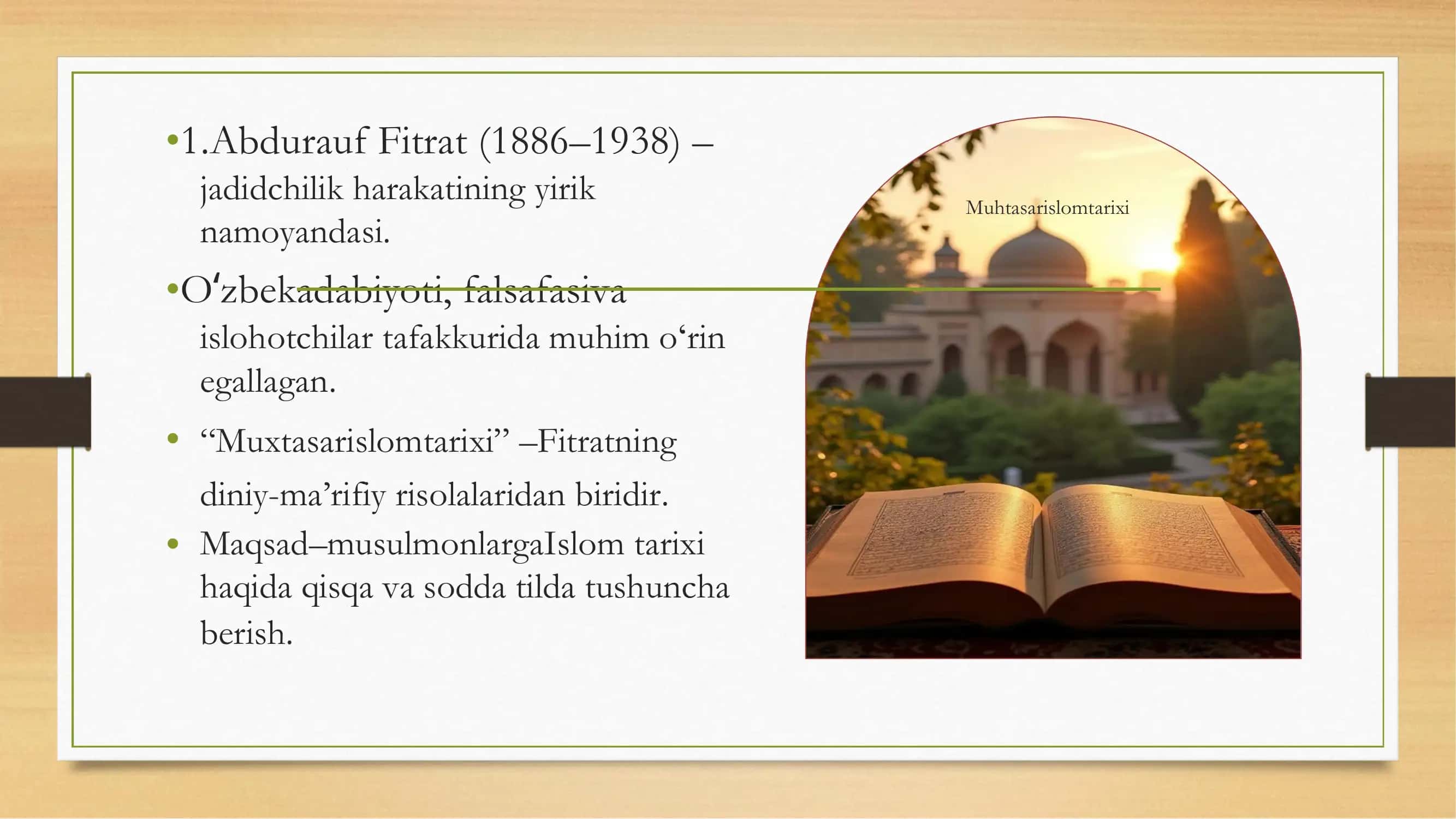 Abdurauf Fitratning “Muxtasar Islom Tarixi” risolasi 3