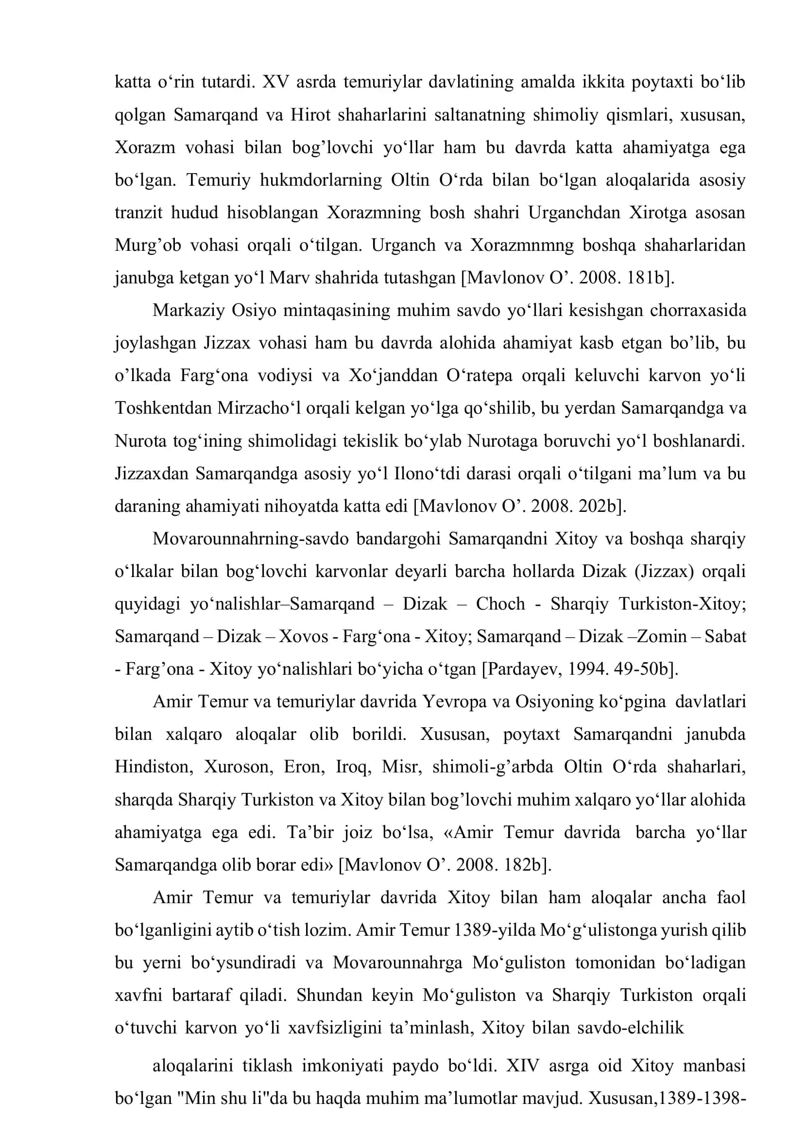 TEMURIYLAR DAVRIDA BUYUK IPAK YOʻLINING AHAMIYATI 3