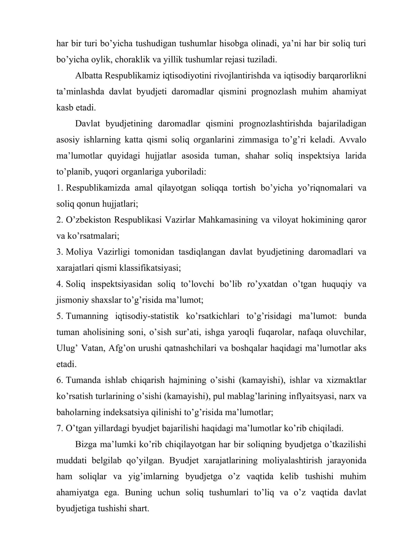 Soliqlar va to’lovlar tushumi hisobini yuritish 3