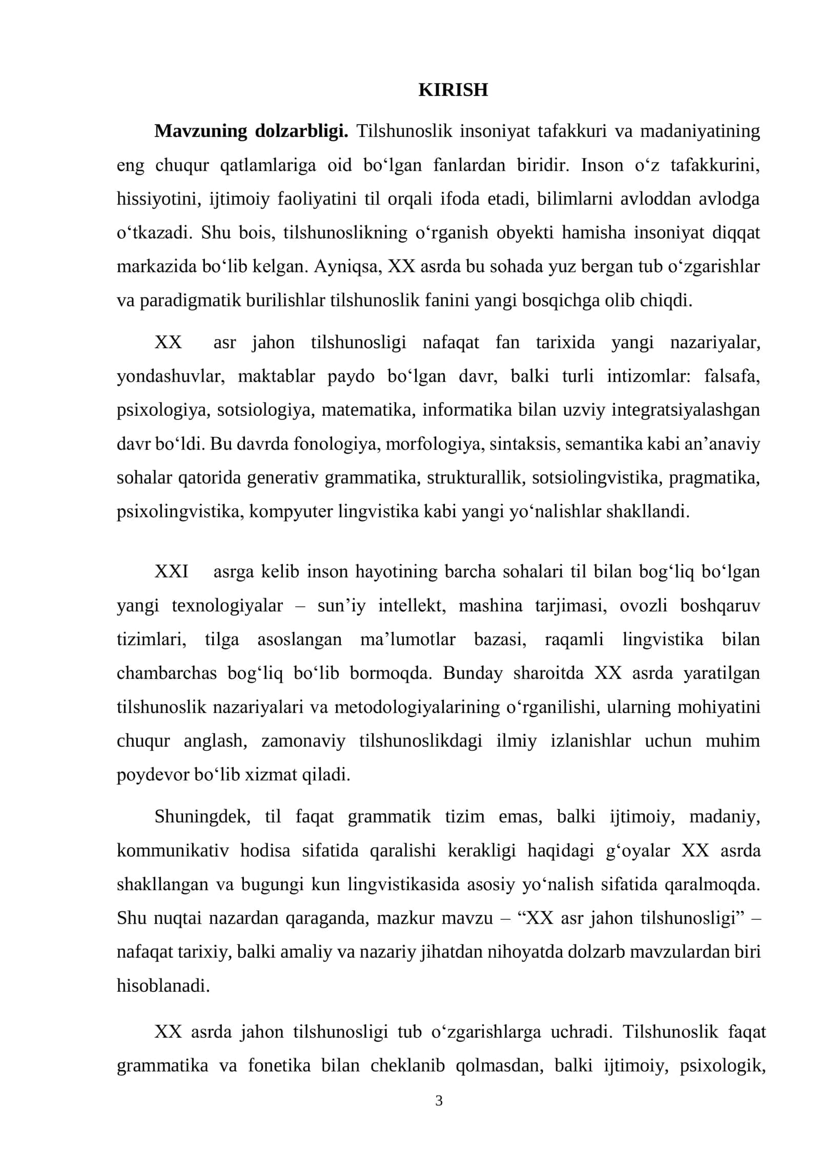 XX ASR JAHON TILSHUNOSLIGI 3