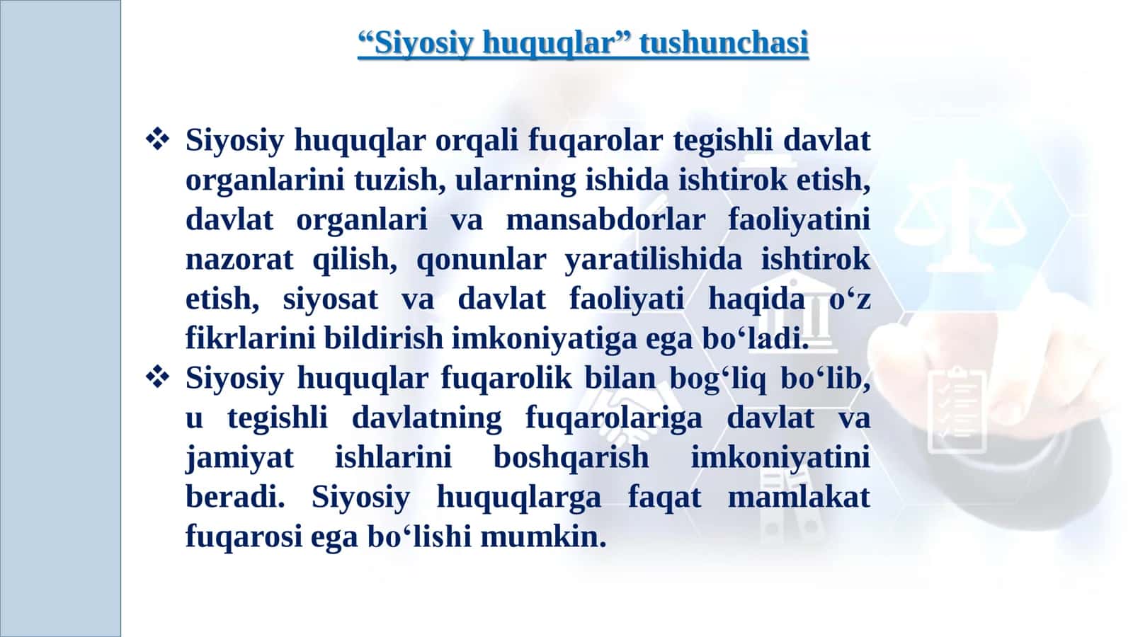 Siyosiy, iqtisodiy, ijtimoiy, madaniy va  ekologik huquqlar 3