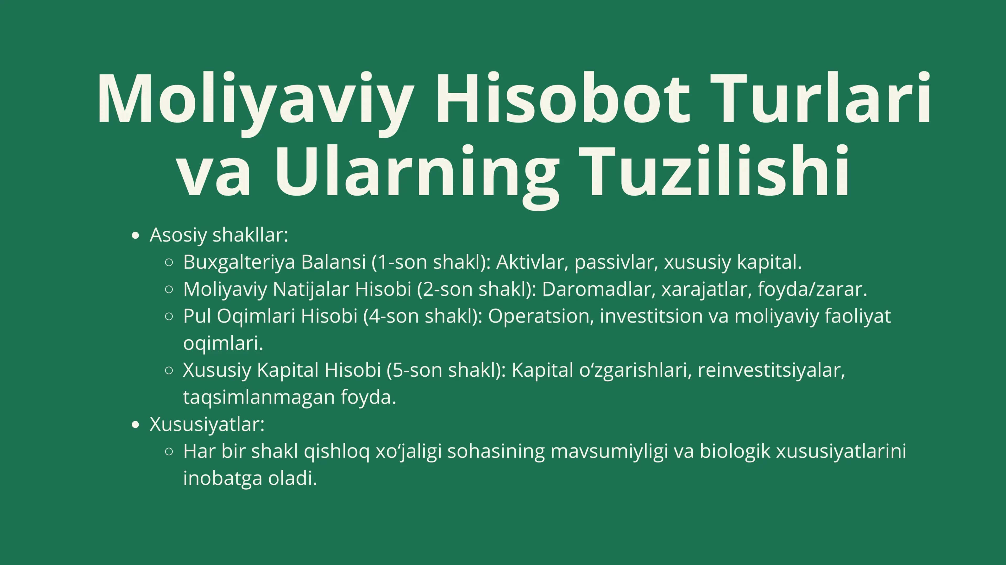 Qishloq xo‘jaligi korxonalarida moliyaviy hisobot shakllarini to‘ldirish xususiyatlari 3