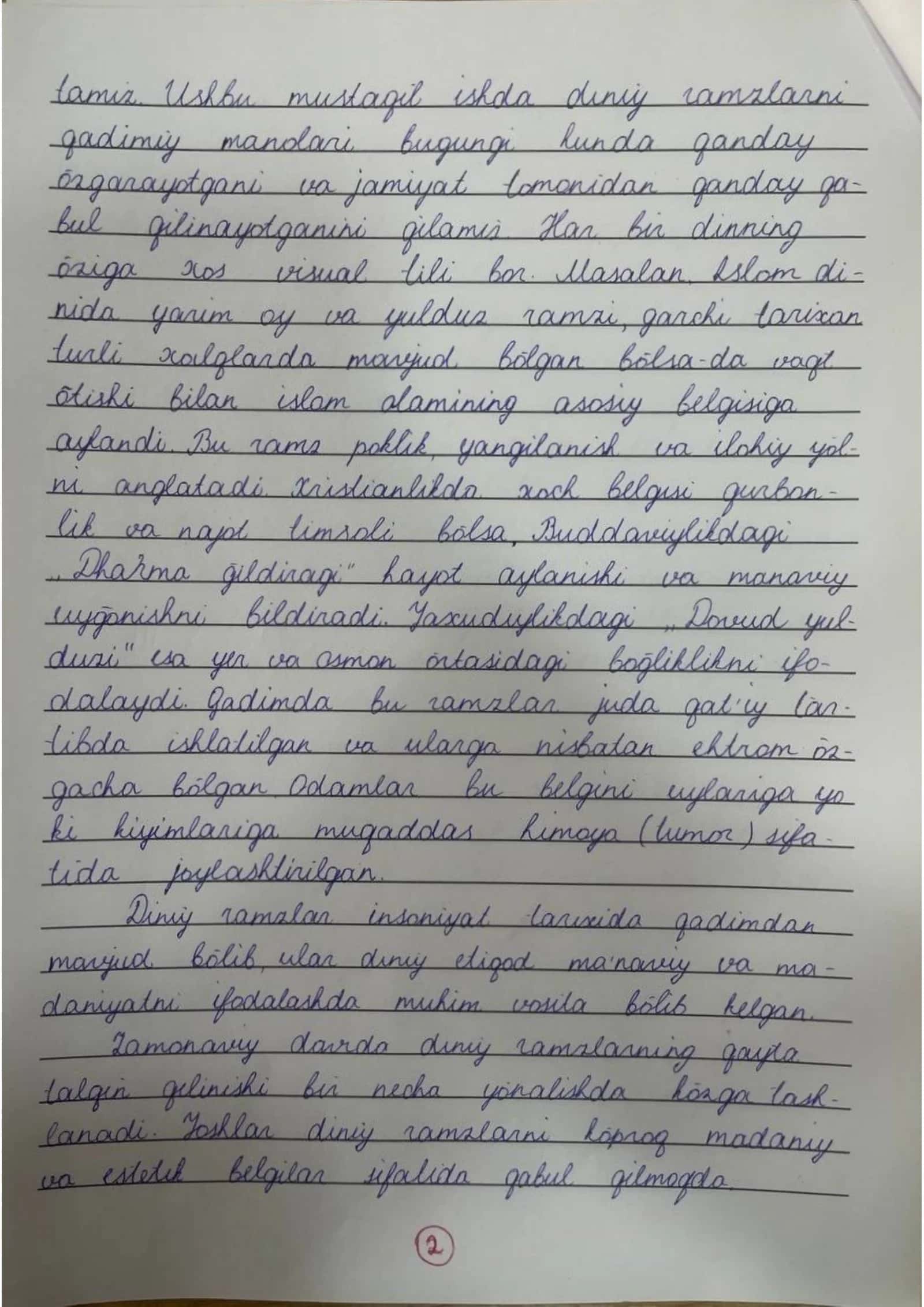 Diniy ramzlar bo'yicha mustaqil ish 3