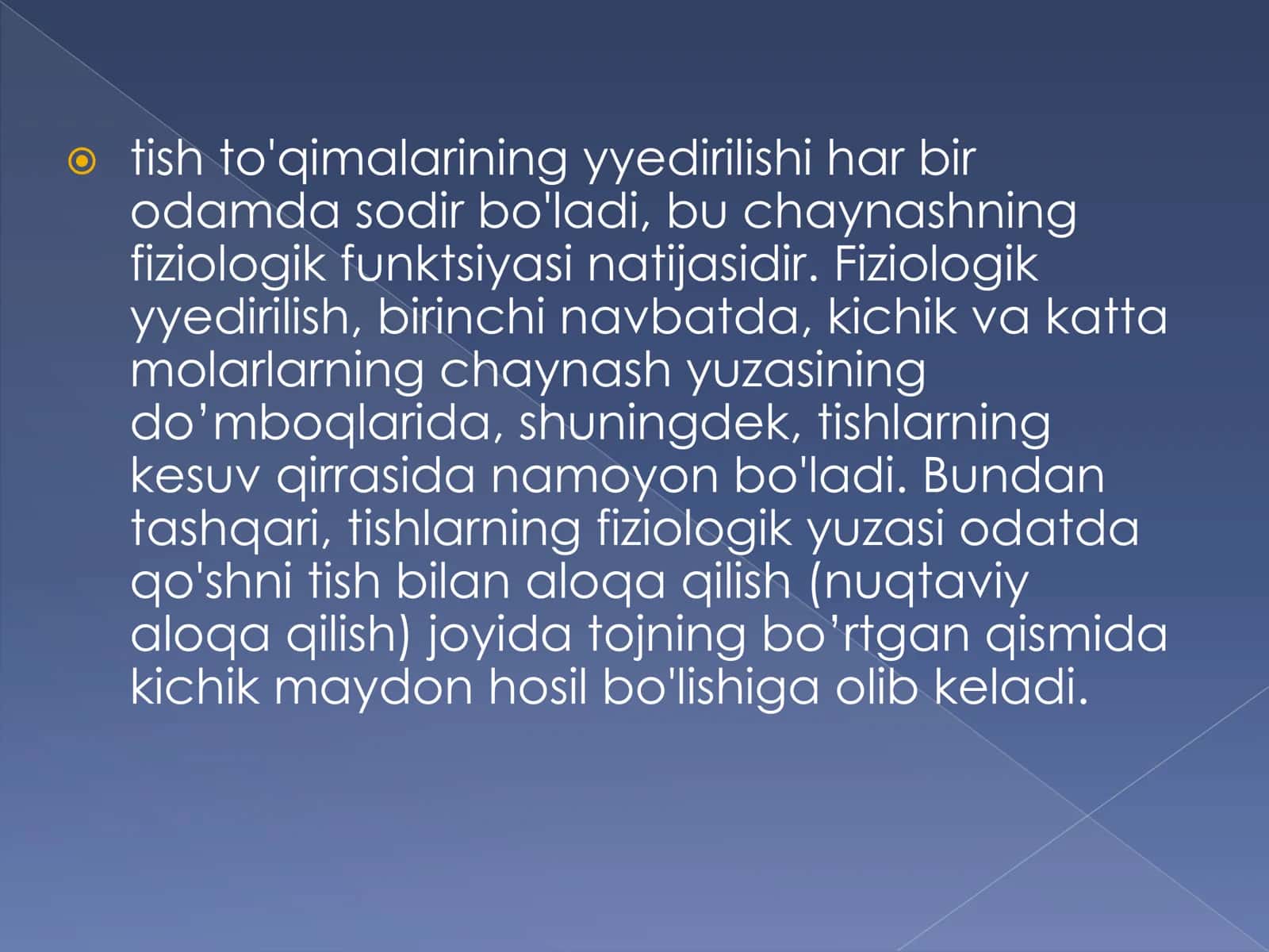Tishning qattiq to'qimalarining yedirilishi, fiziologik va patologik yedirilish 3