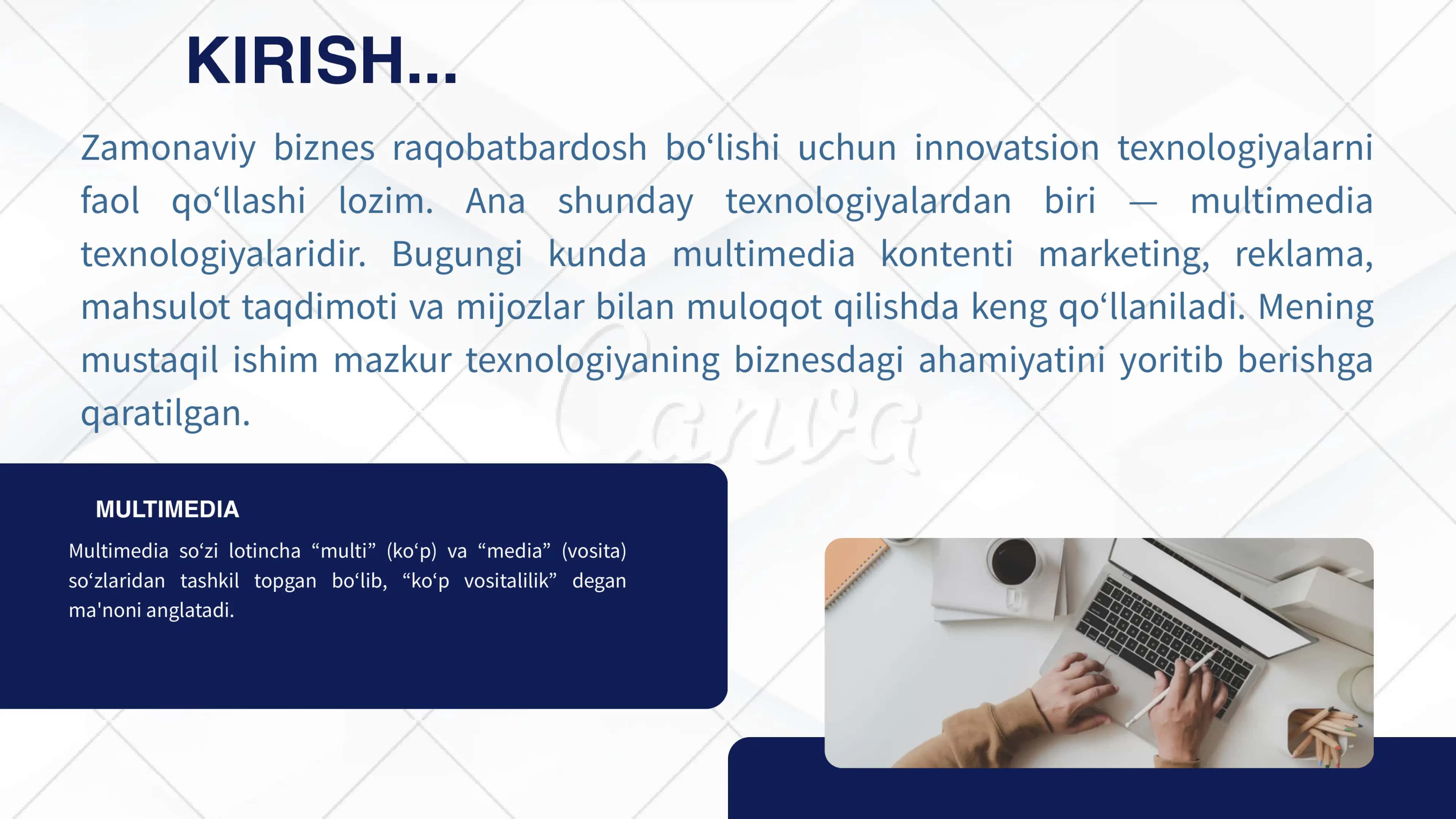 Multimedia va biznes, multimedianing biznesda qoʻllanilishi 3