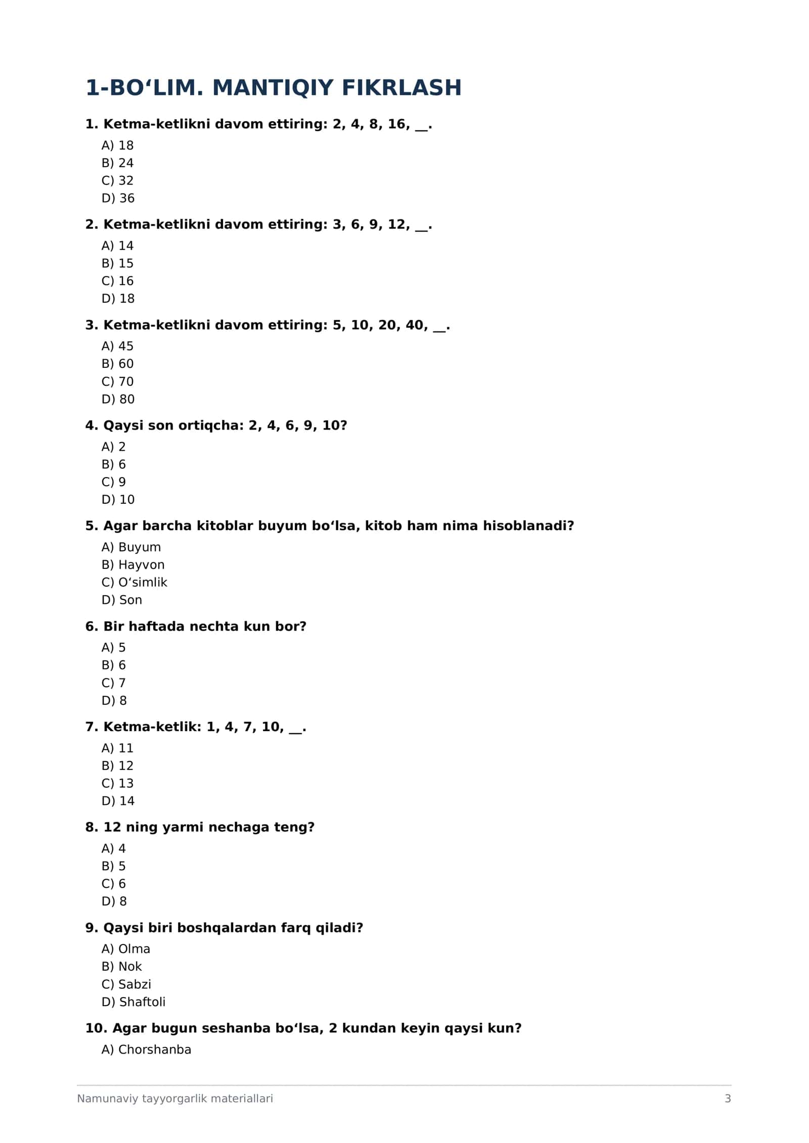 Ichki Ishlar Organlariga Kiruvchilar Uchun Psixologik Testlar To‘plami — 300+ test 3