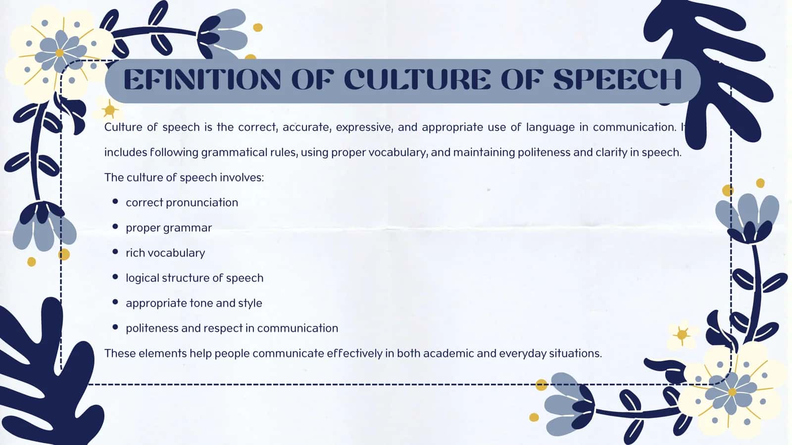 Culture of Speech is a Key Criterion in Education 3