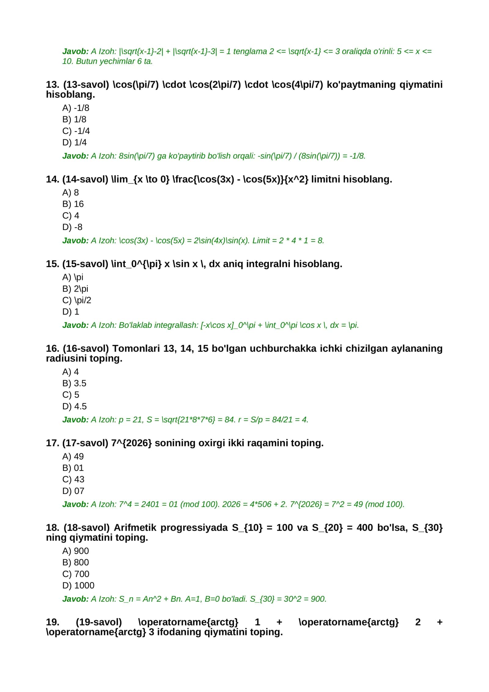 MATEMATIKA EXPERT / MILLIY SERTIFIKAT VA OLIMPIADA 3