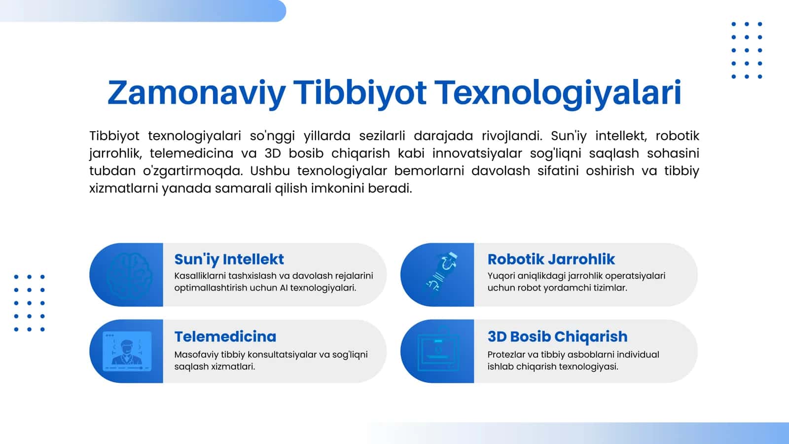 ZAMONAVIY TIBBIYOT TEXNOLOGIYALARI 3