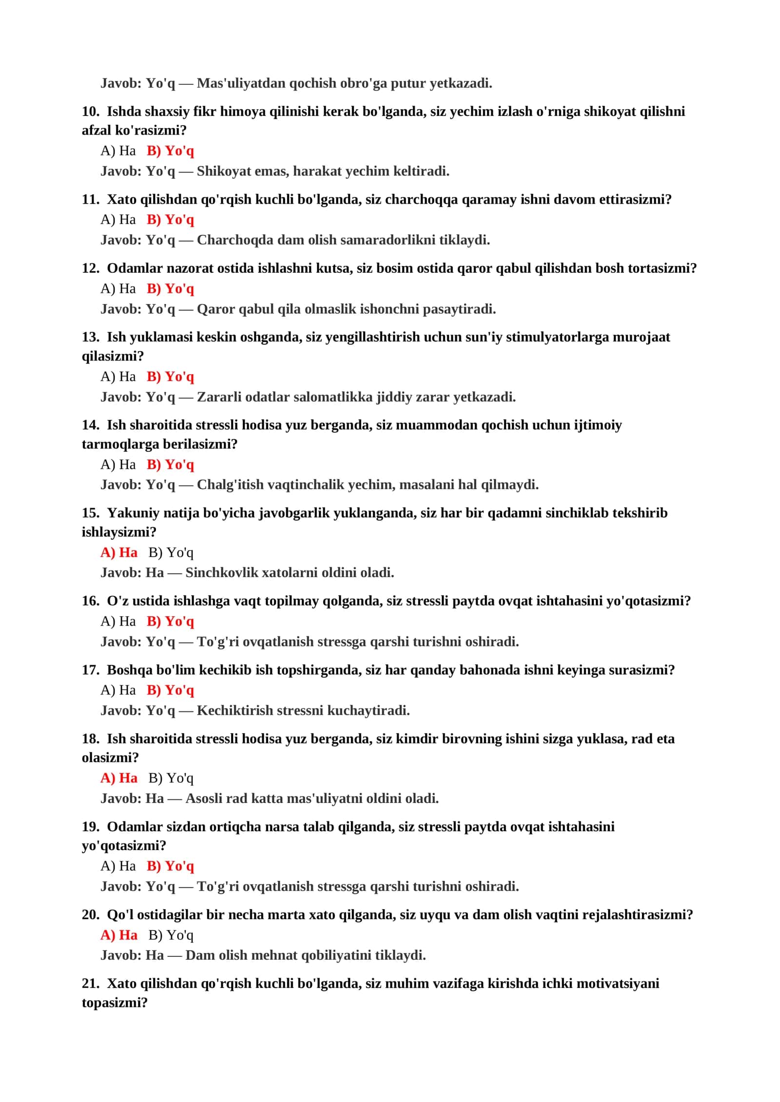 MUVAFFAQIYATSIZLIKDAN KEYINGI PSIXOLOGIK HOLAT TESTI 3