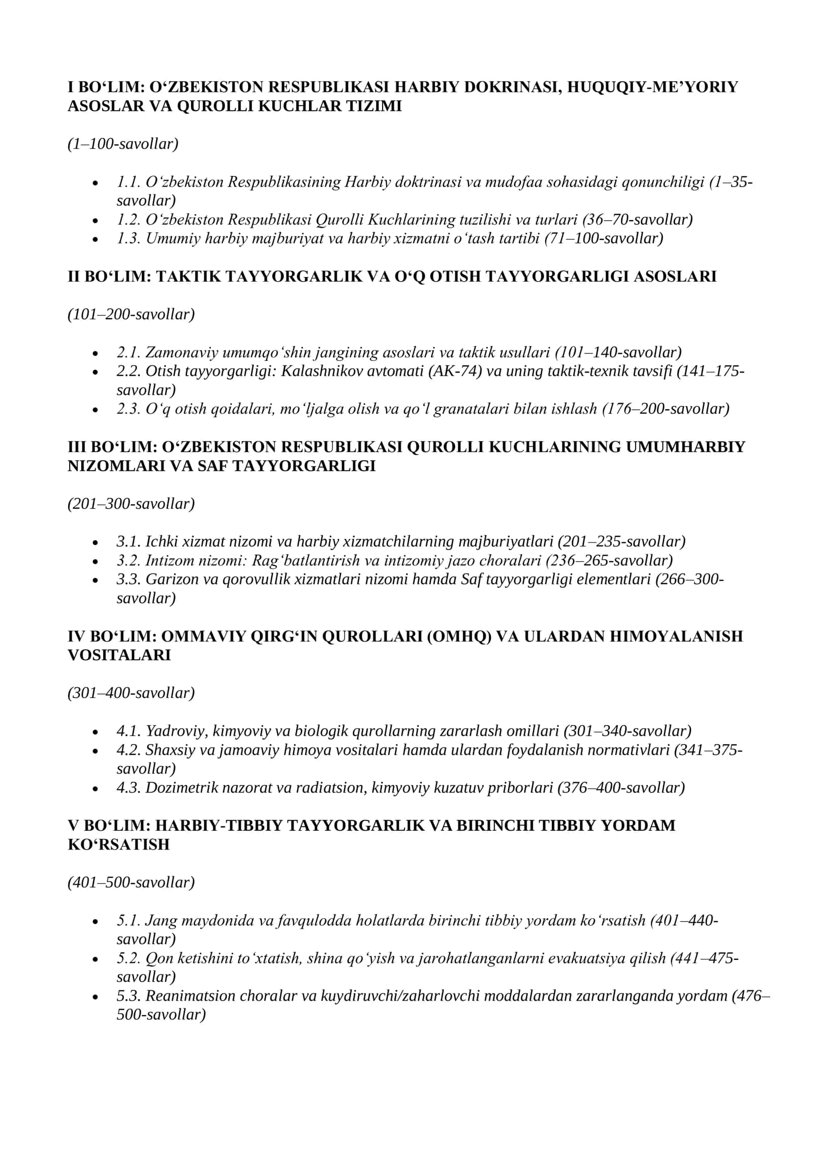 CHAQIRIQQACHA BOSHLANG‘ICH TAYYORGARLIK (CHQBT) KUZGI ATTESTATSIYA VA KASBIY SERTIFIKATLASHTIRISH IMTIHONLARI UCHUN 600 TA MUKAMMAL SAVOL-JAVOB TO‘PLAMI 3
