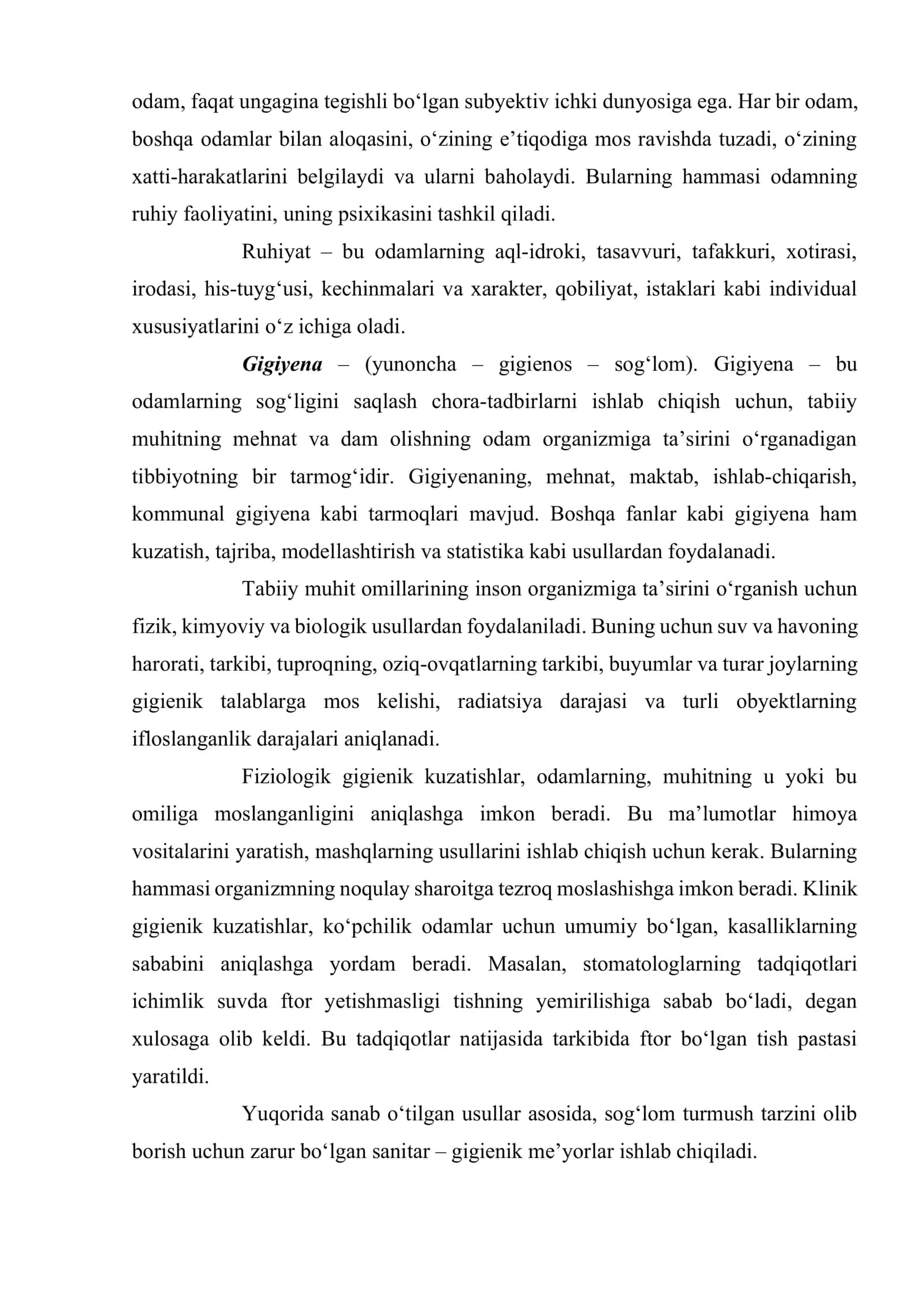 Odam anatomiyasi, fiziologiyasi, psixologiyasi va gigiyenasi 3