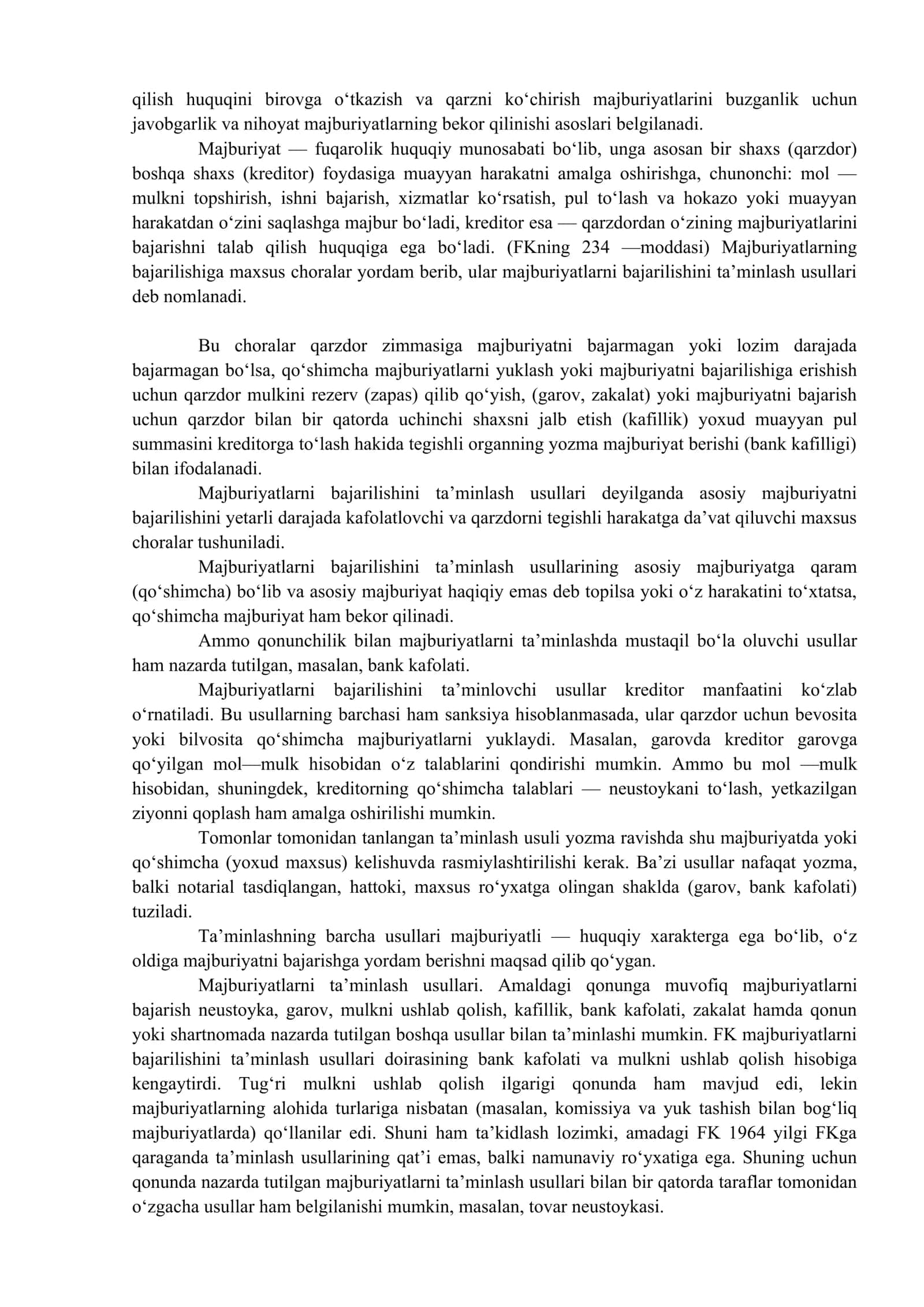 Tadbirkorlik sohasida majburiyatlarning bajarilishini ta’minlash usullari 3