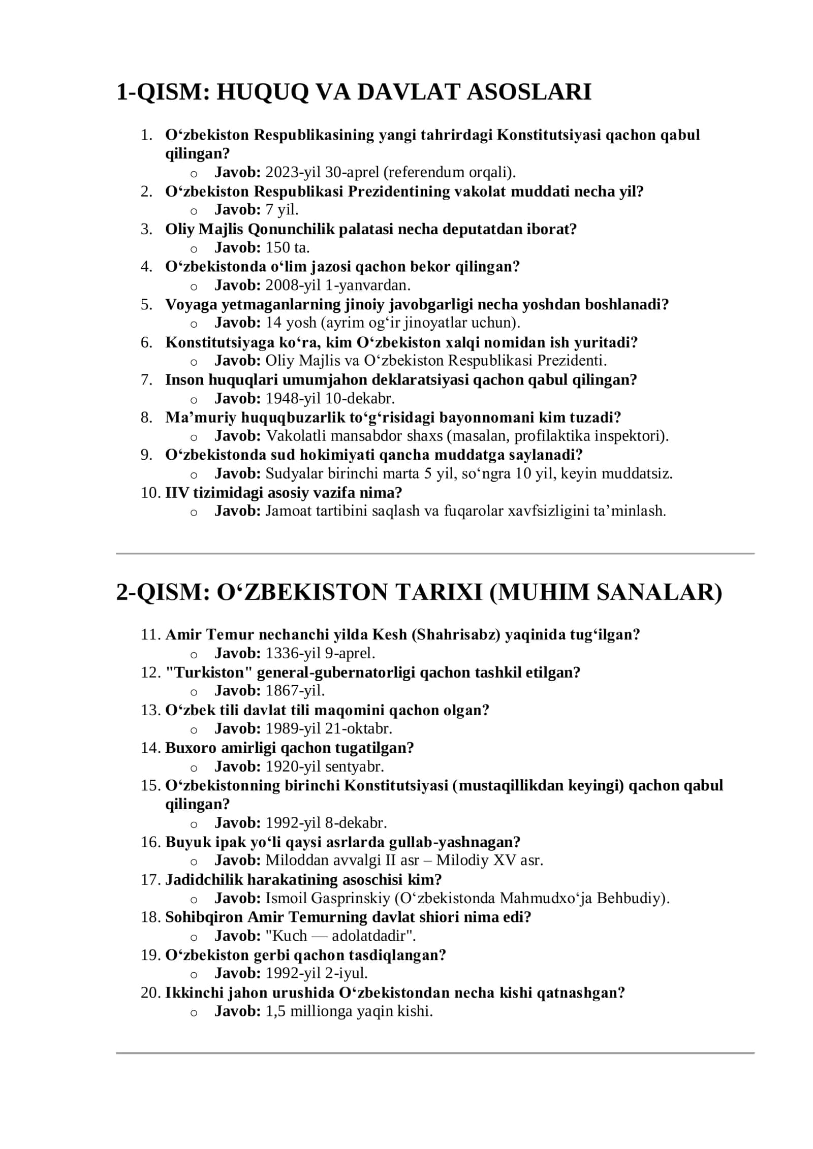 IIV Akademiyasi — 2026: 800 ta savol-javobdan iborat mukammal tayyorlov to‘plami 3