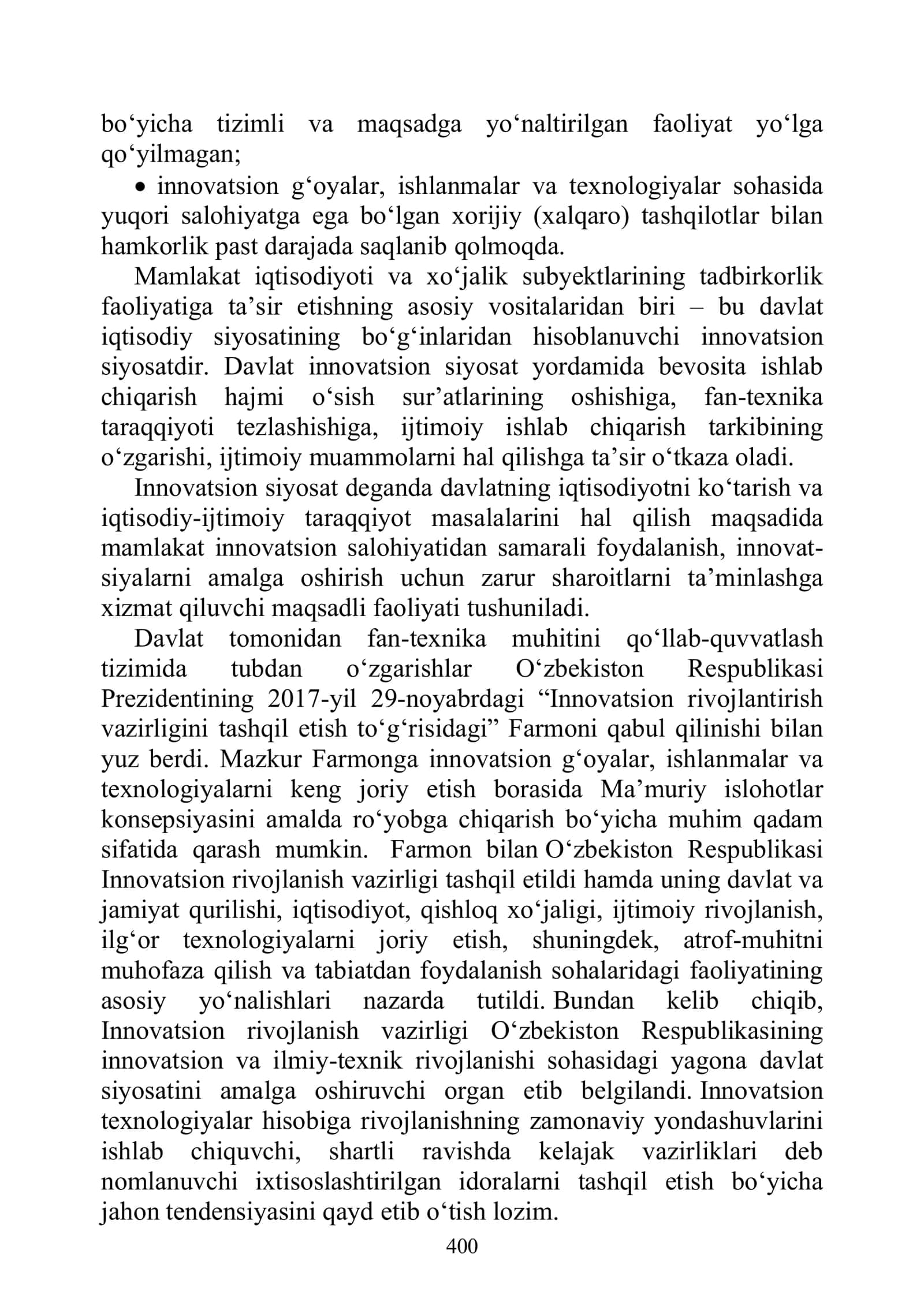 INNOVATSION FAOLIYATNI DAVLAT TOMONIDAN TARTIBGA SOLISH 3