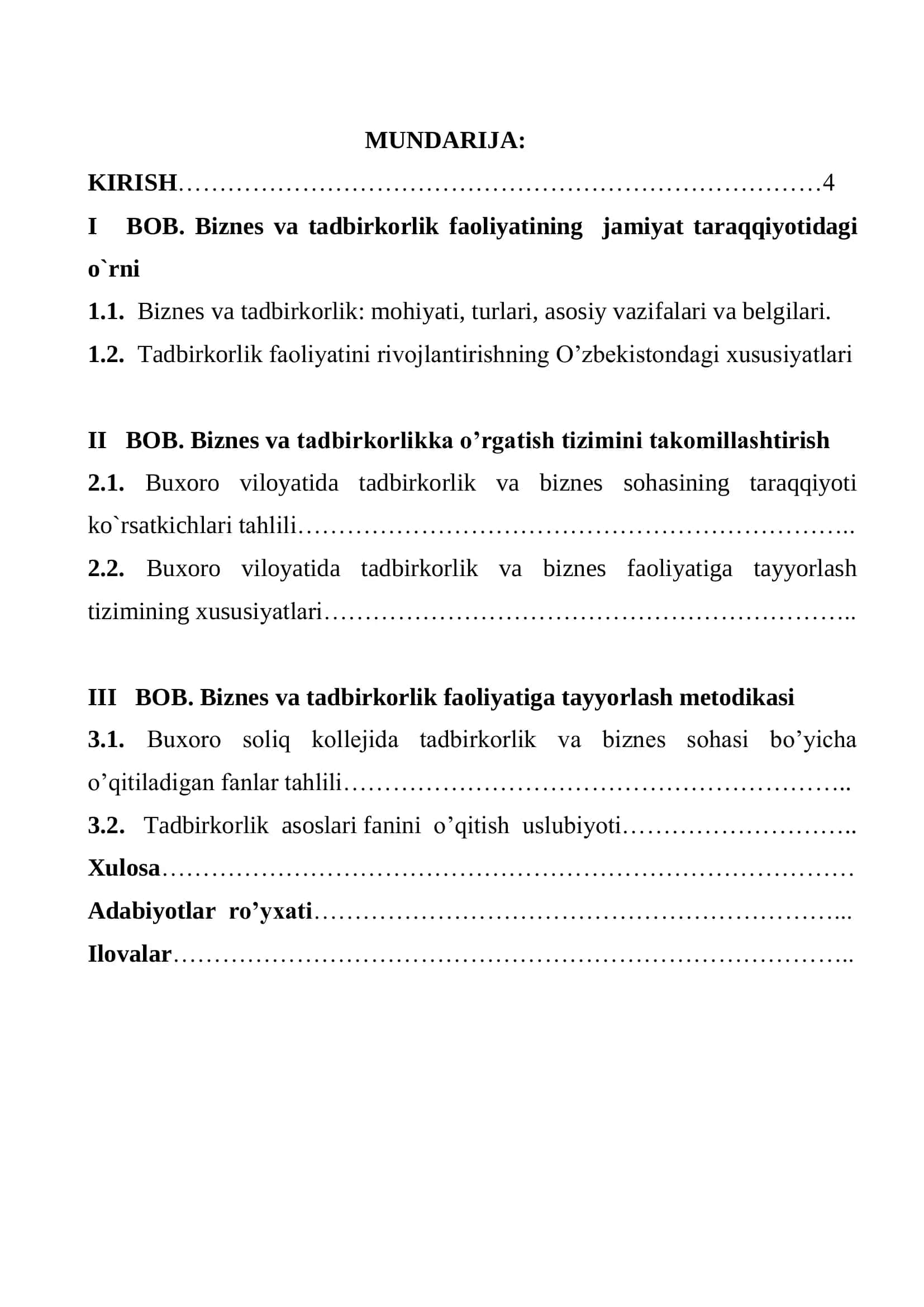 Biznes va tadbirkorlikni rivojlantirish yo’llarini o’rganish metodikasi 3