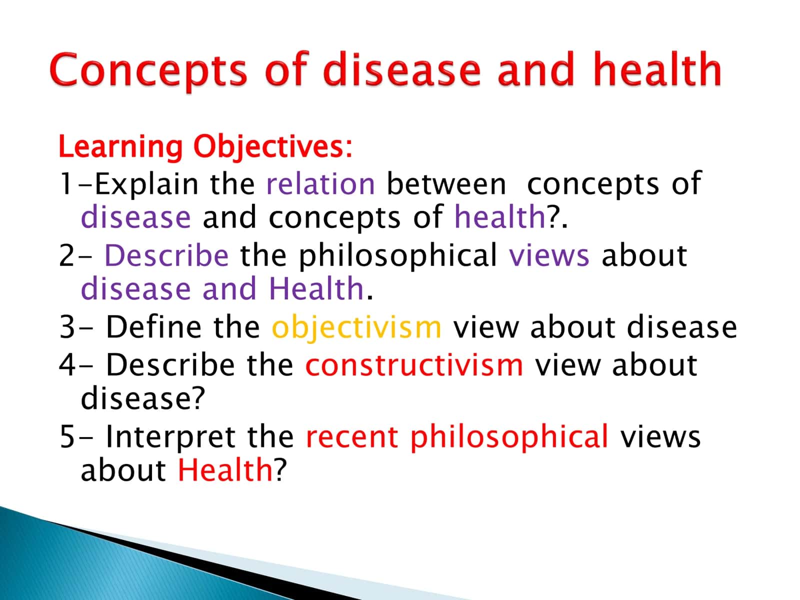Concepts of disease and health 3