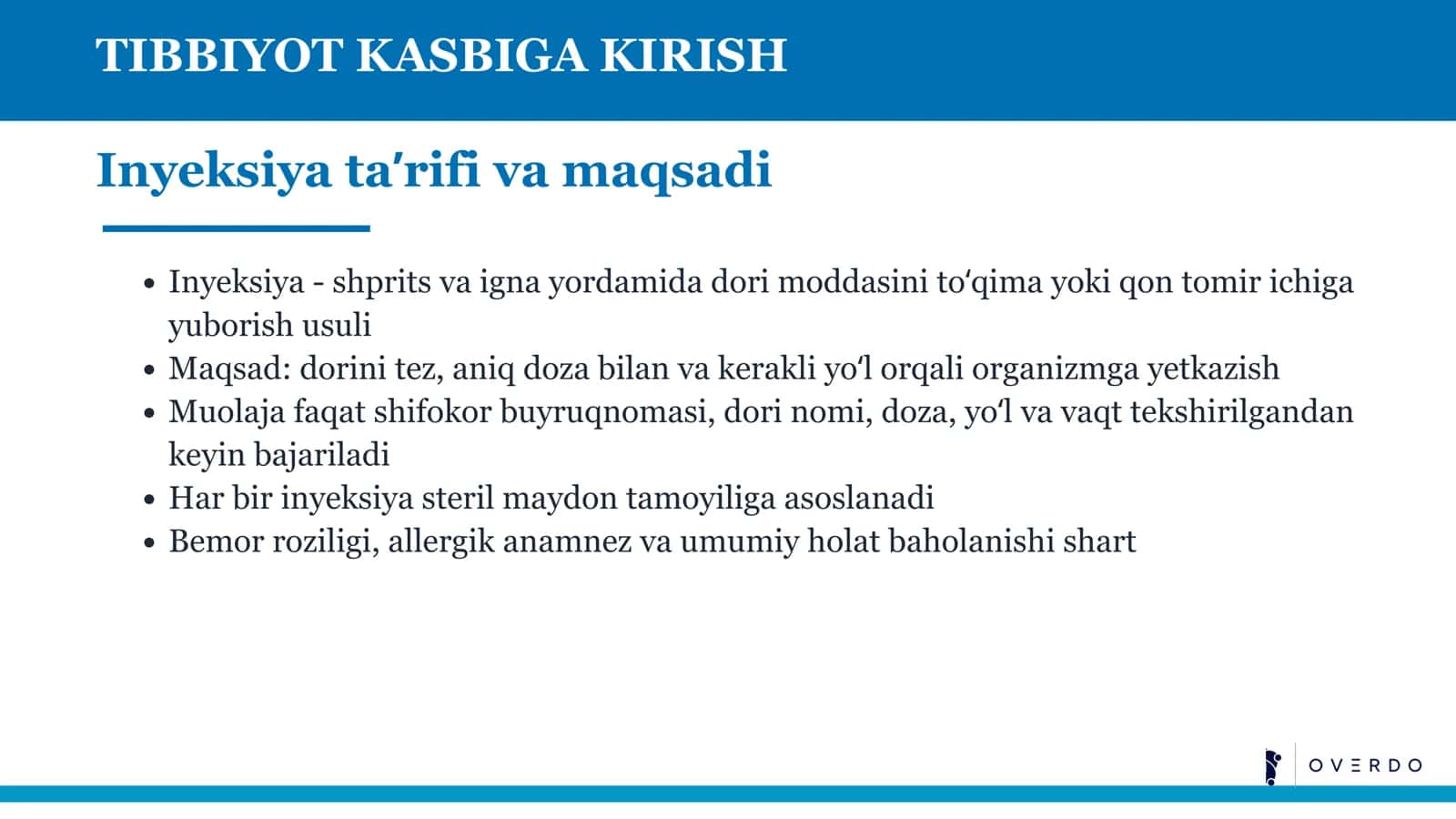 TIBBIYOT KASBIGA KIRISH 3