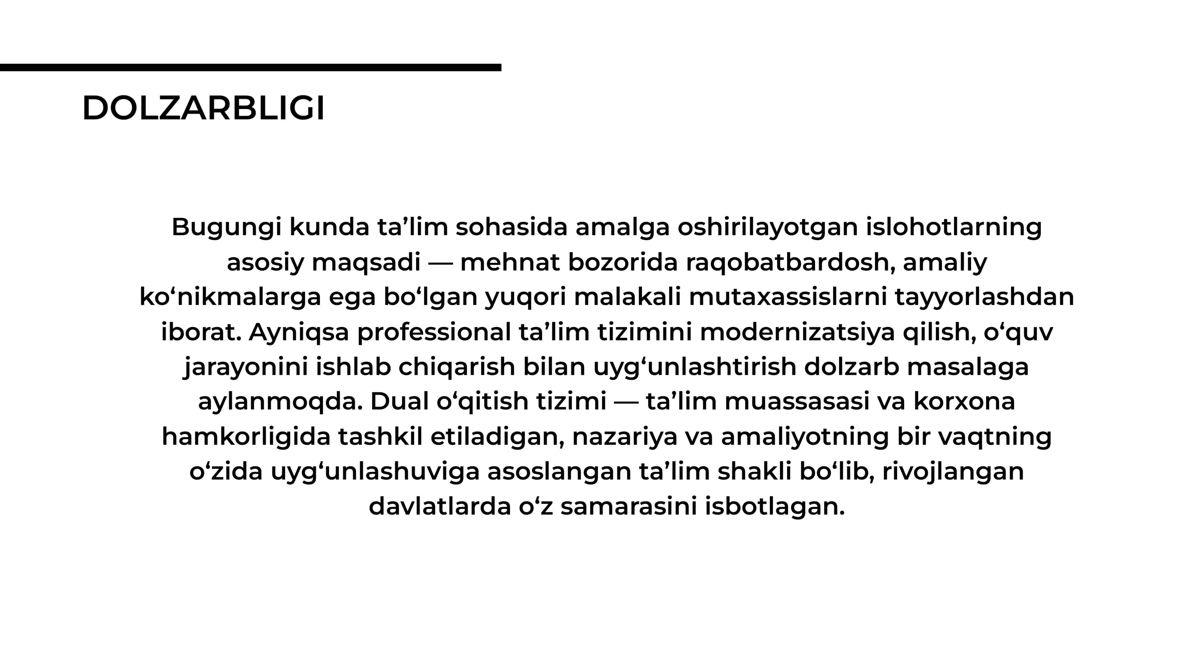 Professional ta'limga dual oʻqitish tizimini tatbiq etish istiqbollari 3
