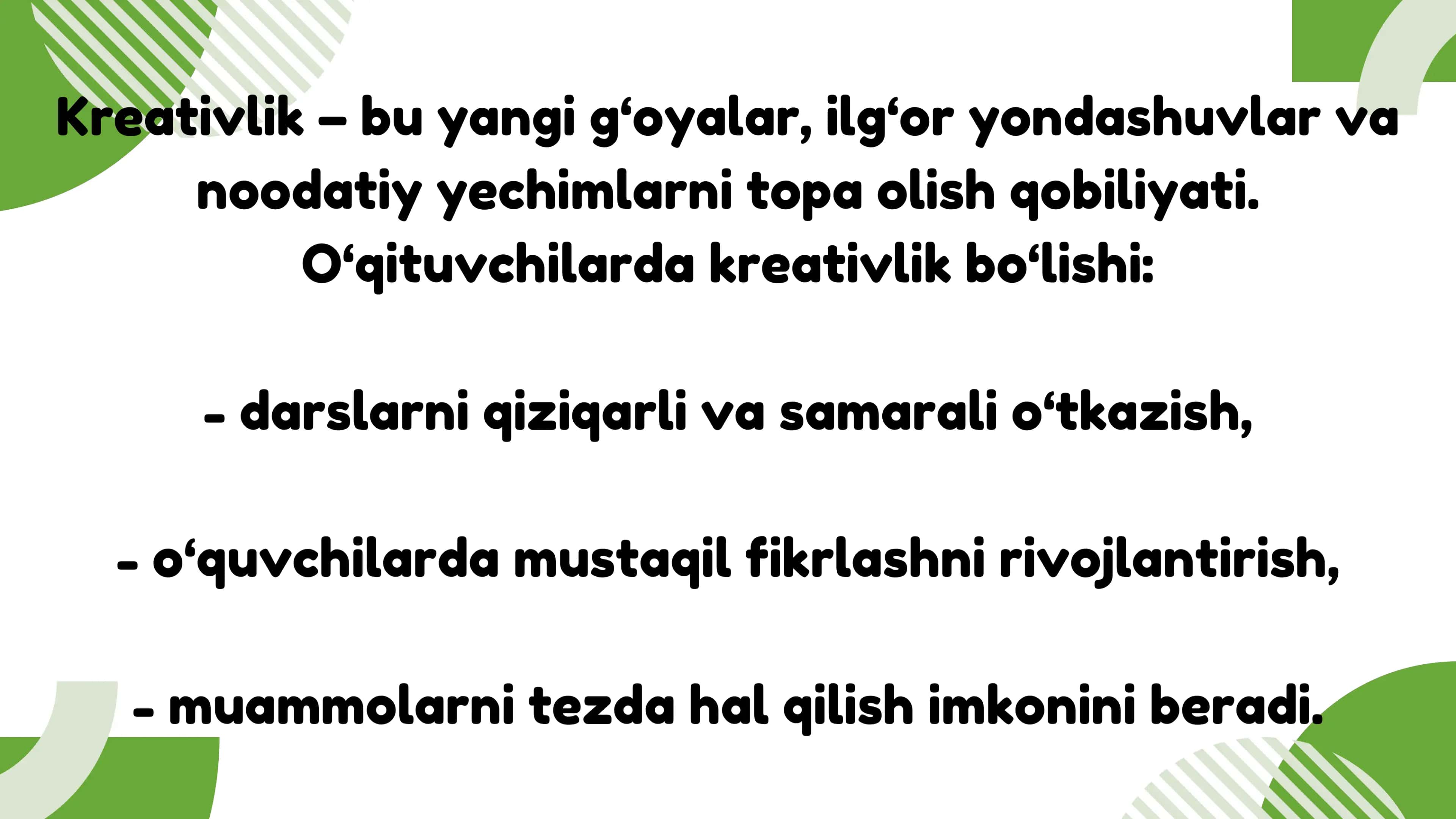 Oʻqituvchilarda kreativlikni rivojlantirish 3