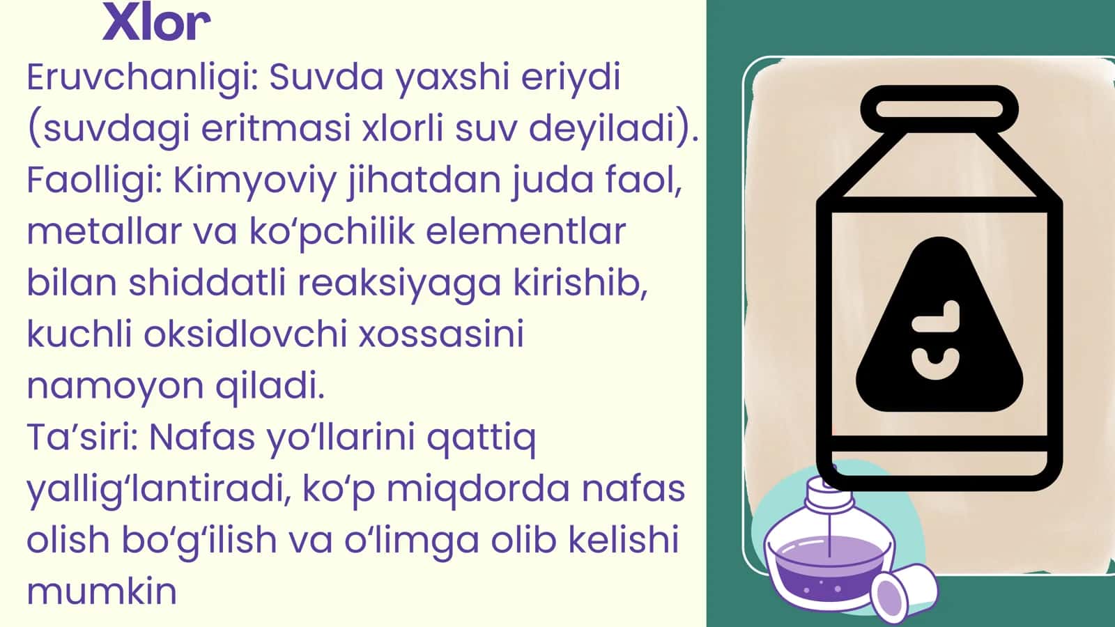 Xlor haqida slayd 3