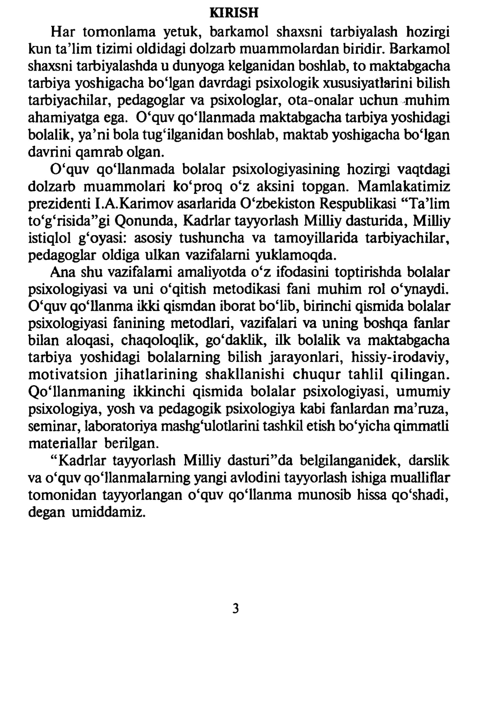 Bolalar psixologiyasi va uni o‘qitish metodikasi 3