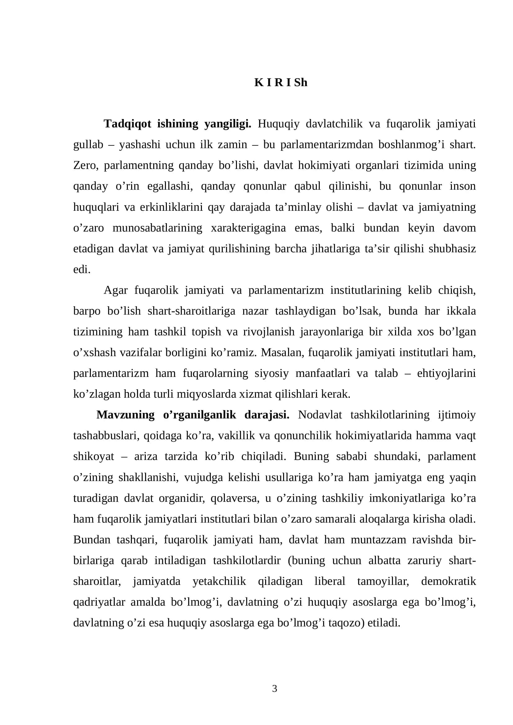 BOB. Qonunchilik palatasining shakllantirishi va tuzilishi 3