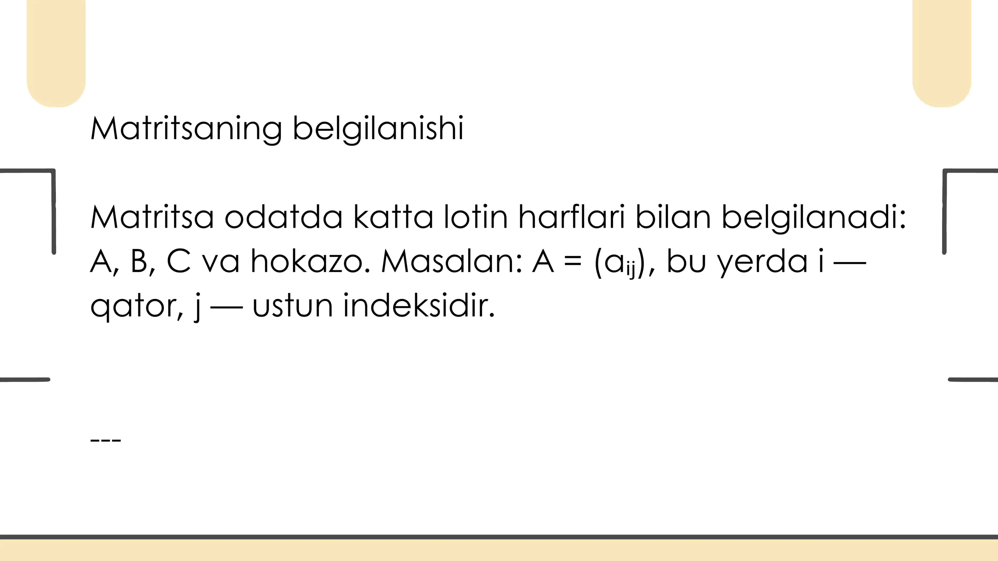 MATRITSALAR 3